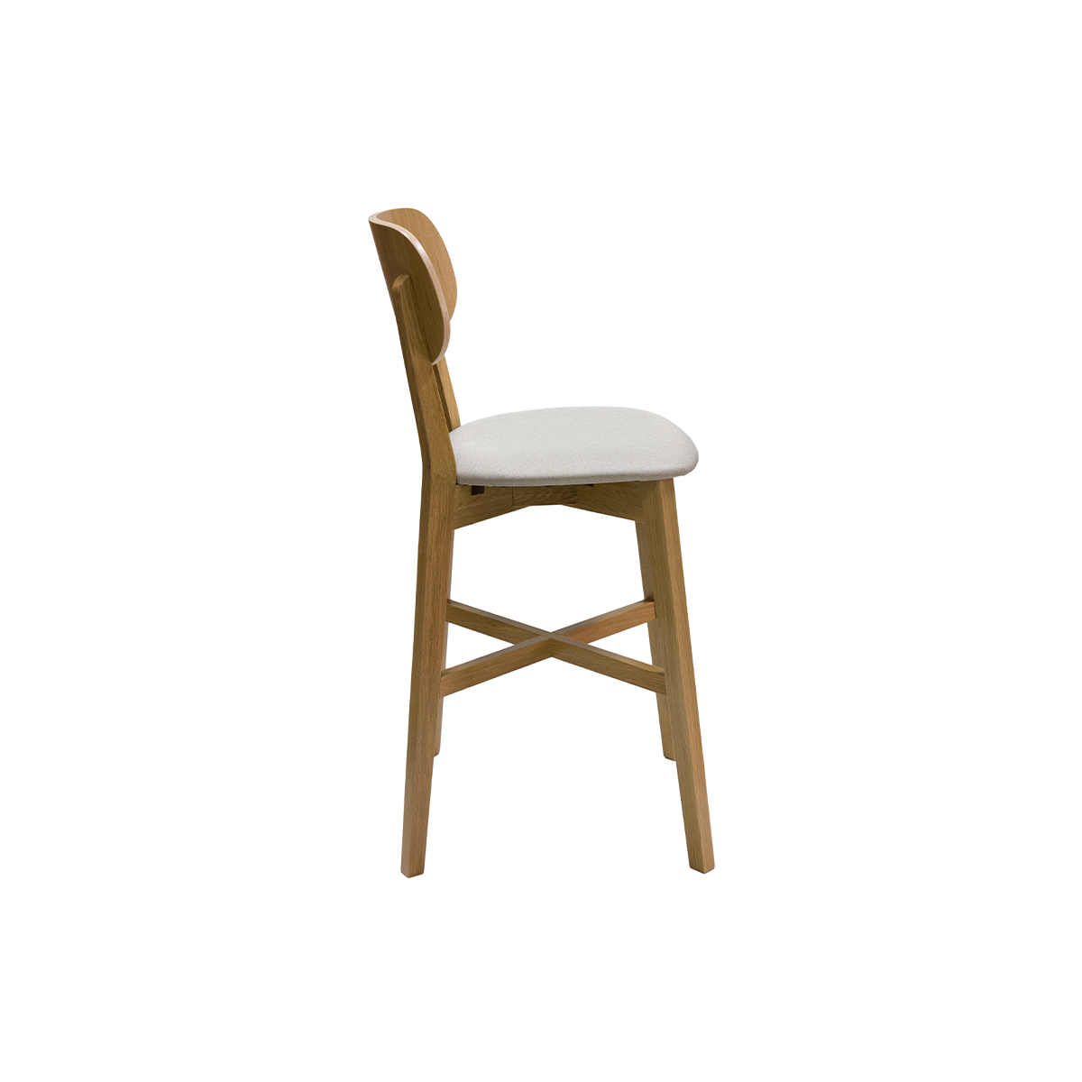 Tabourets de bar scandinave H65 cm en bois (lot de 2) LUCIA beige naturel, MILIBOO