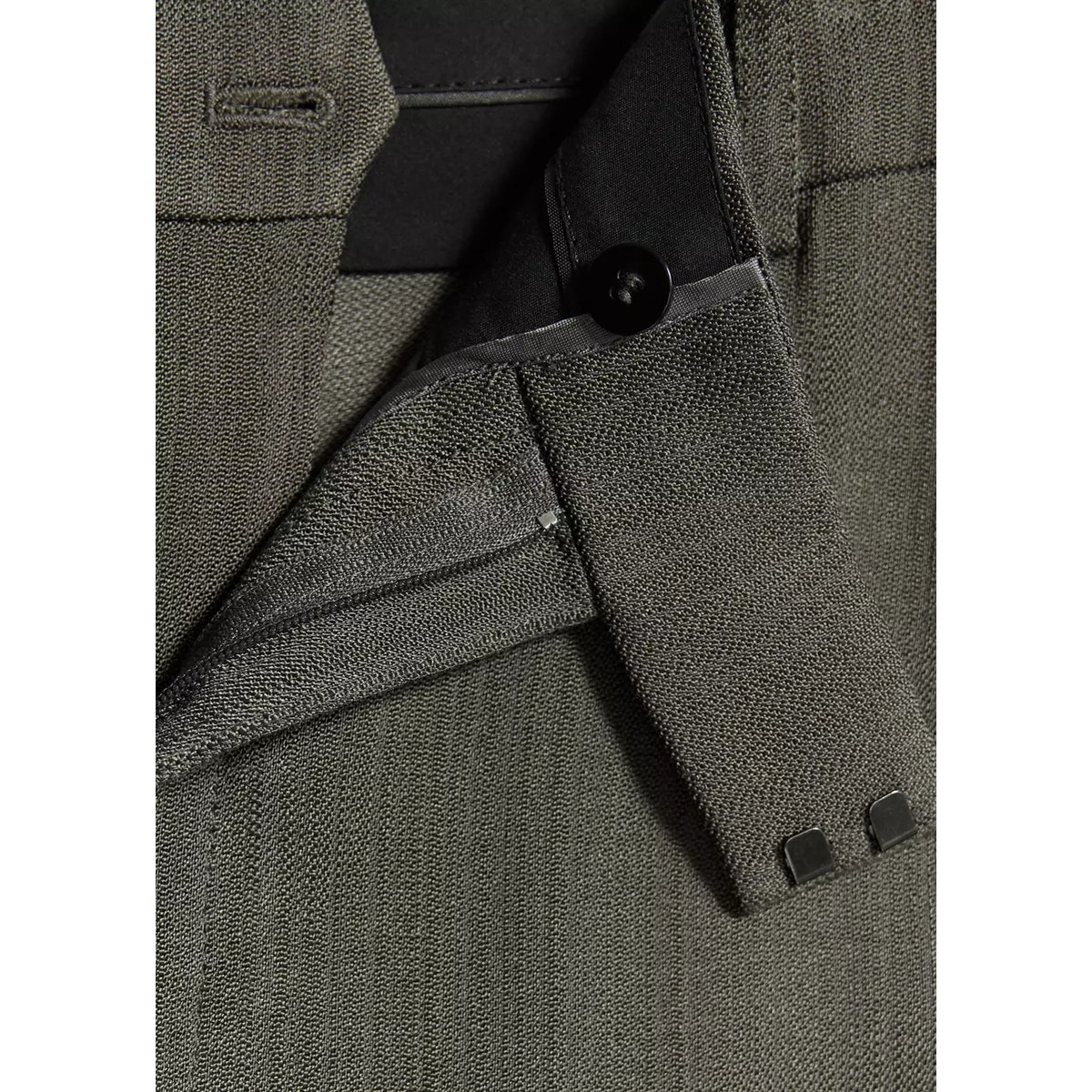 Pantalon de tailleur droit avec détails de surpiqûres noir, MANGO