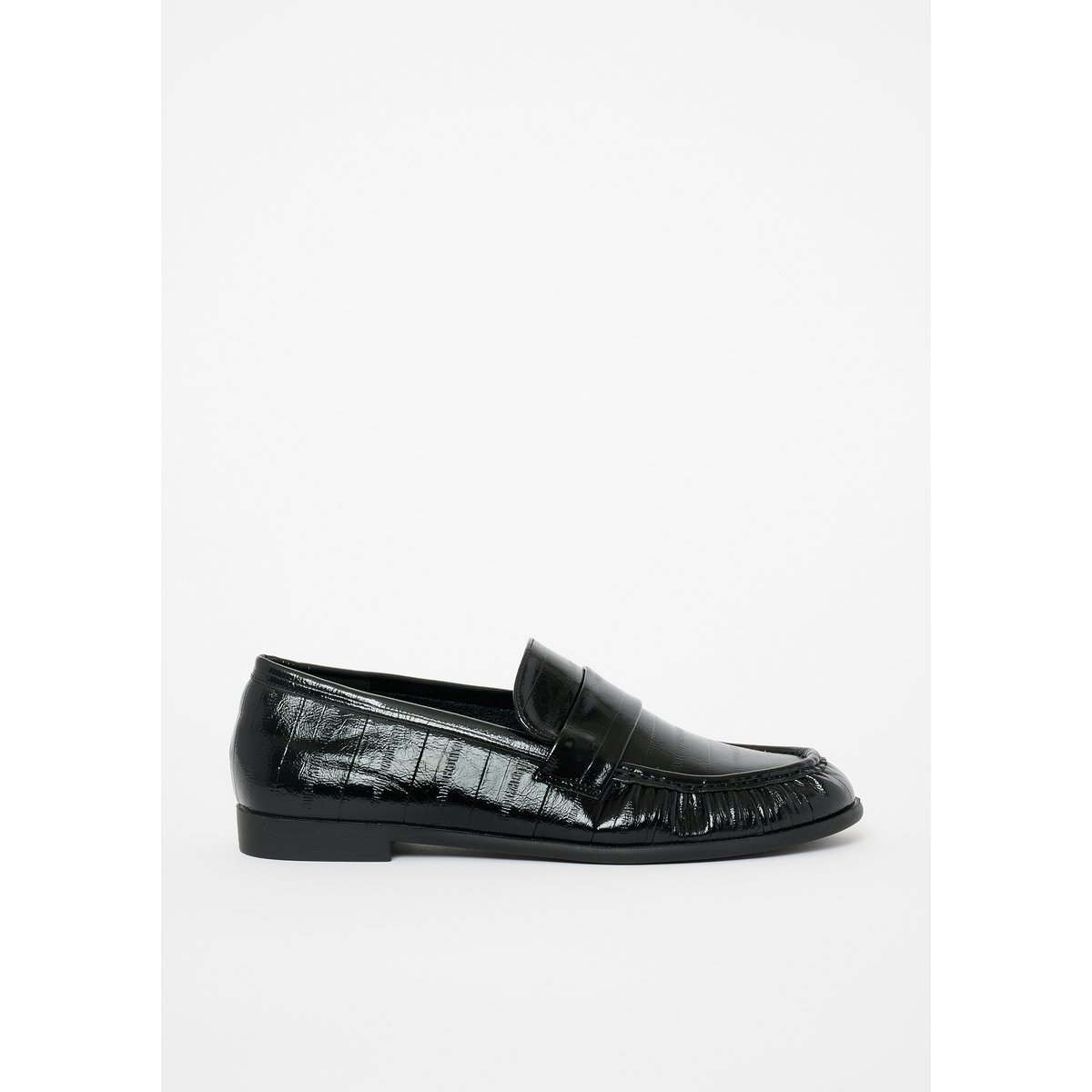 Mocassins effet croco verni noir, LOLALIZA