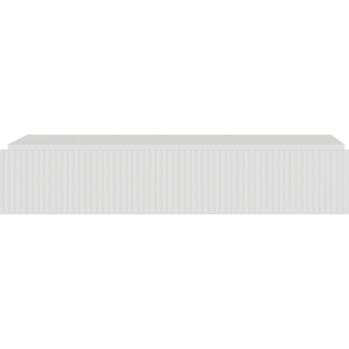 Console suspendue à façade rainurée VELDIO blanc, RECOLLECTION