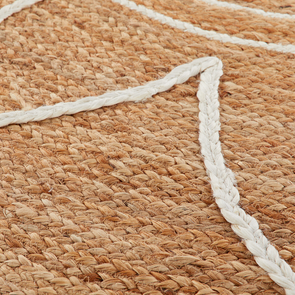 Tapis rond, jute, Montesol naturel/blanc, LA REDOUTE INTERIEURS
