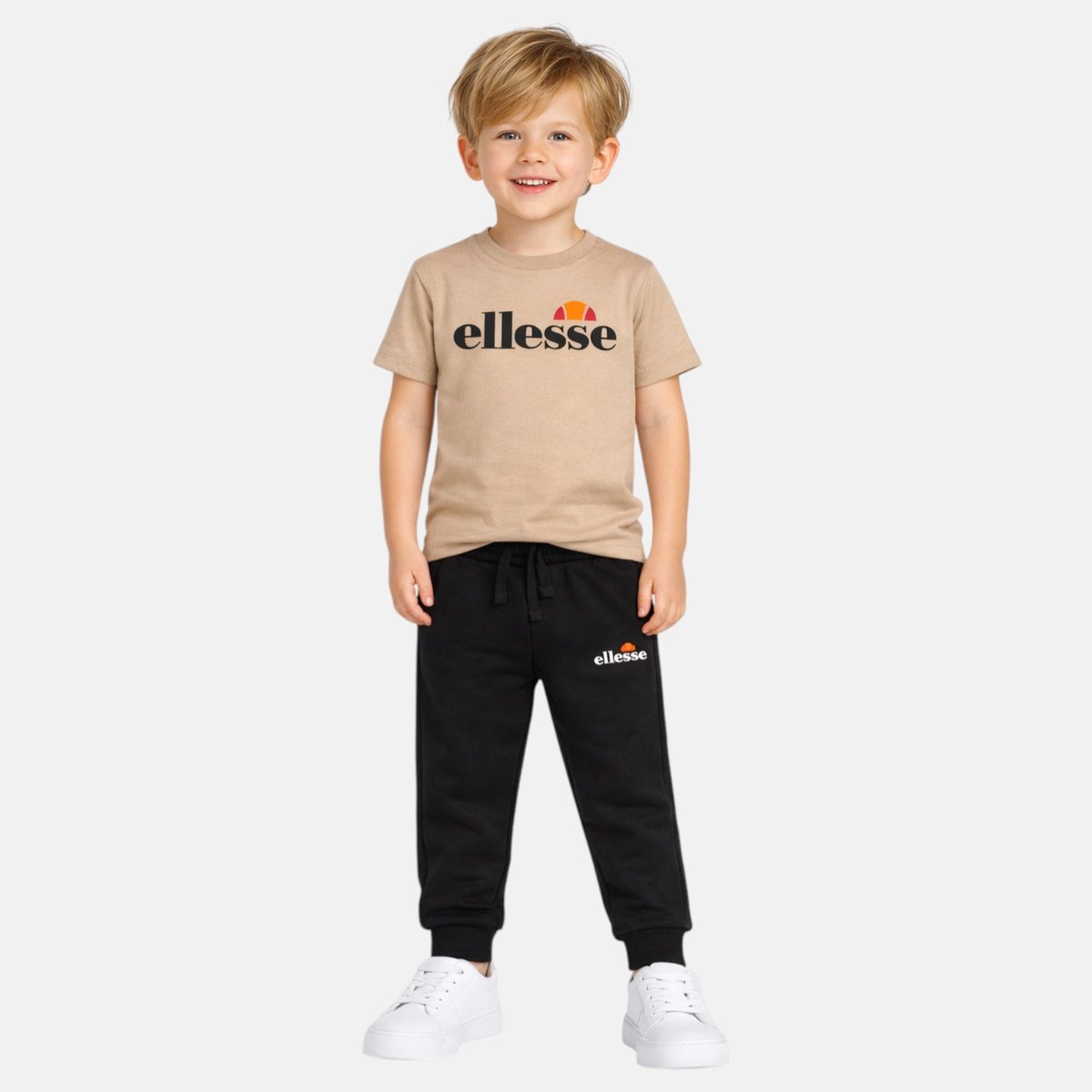 Lot de 2 t-shirts manches courtes et pantalon de jogging BLOCK PARTY beige, ELLESSE