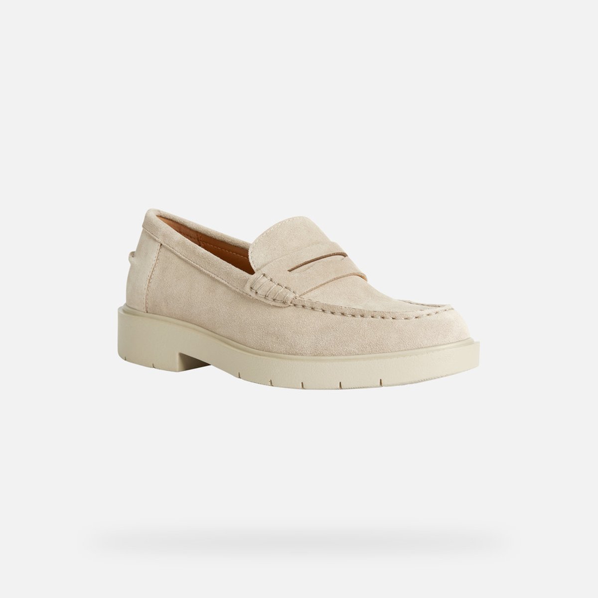 Mocassins respirants en cuir Spherica EC1 beige, GEOX