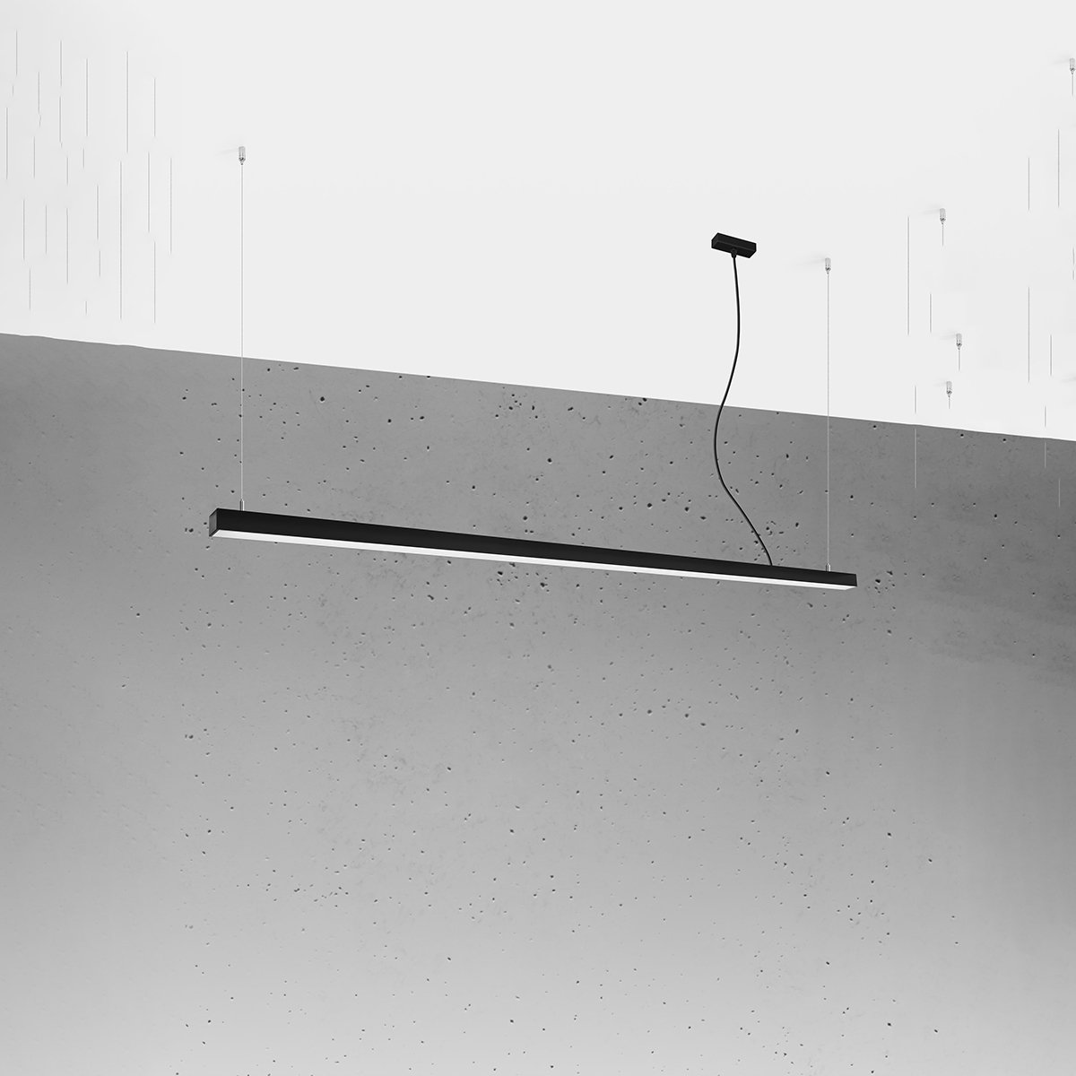 Suspension Aluminium Noir LED 1 Pinne noir, EDEN