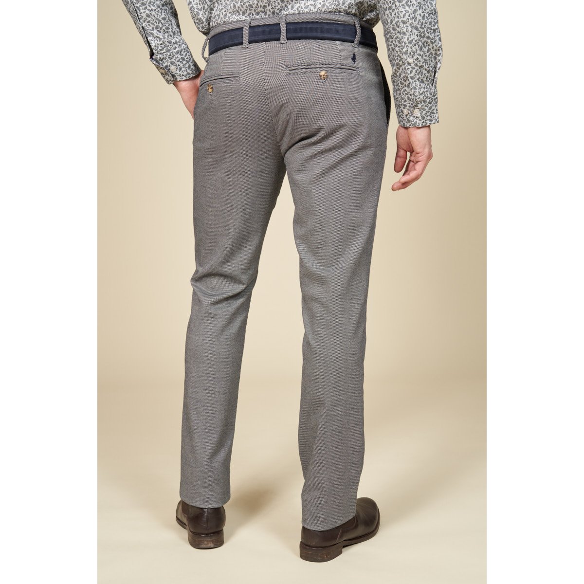 Pantalon Chino caviar bicolore bleu marine, MCS