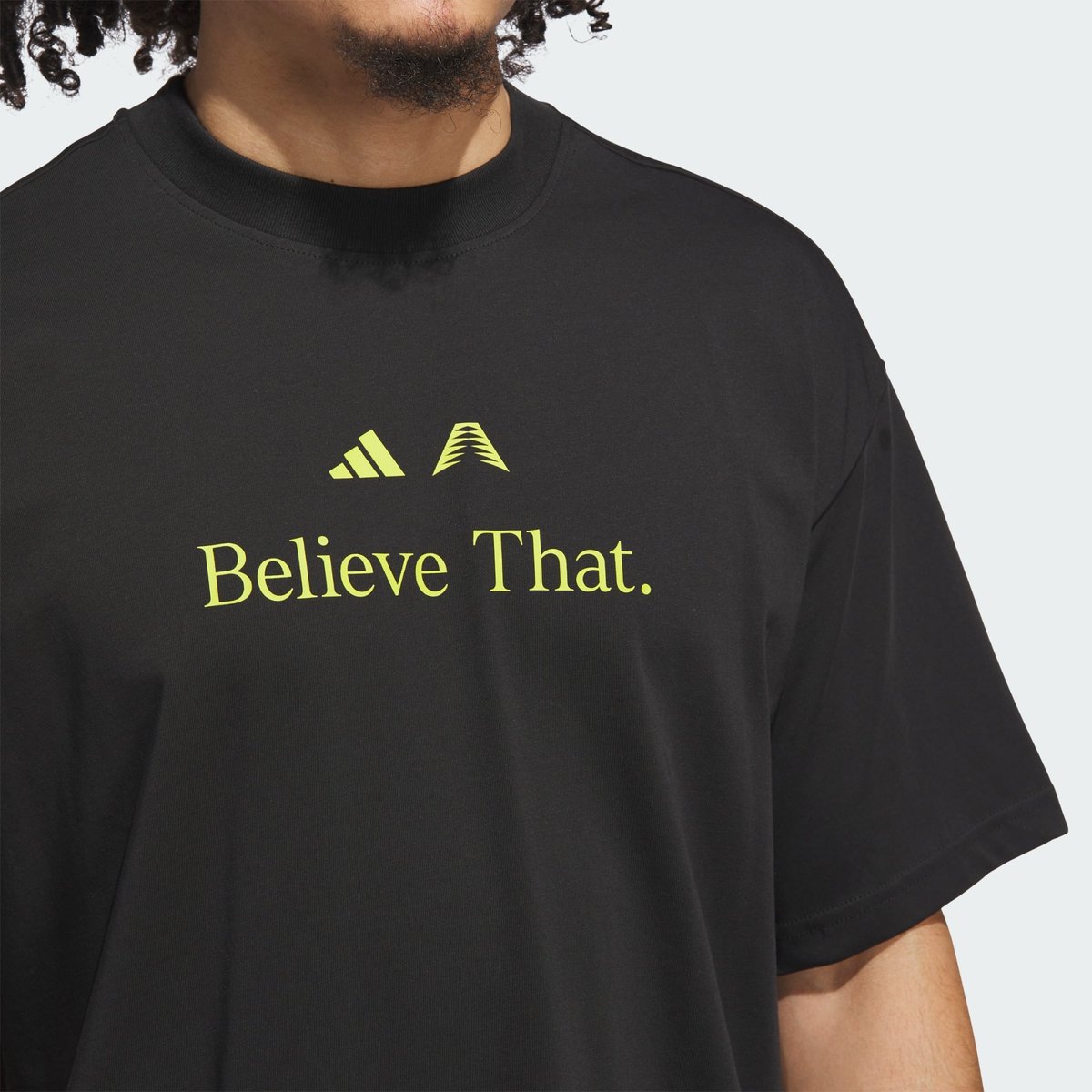 T-Shirt Anthony Edwards Believe That T-Shirt Anthony Edwards Believe That black / preloved lime, adidas Performance