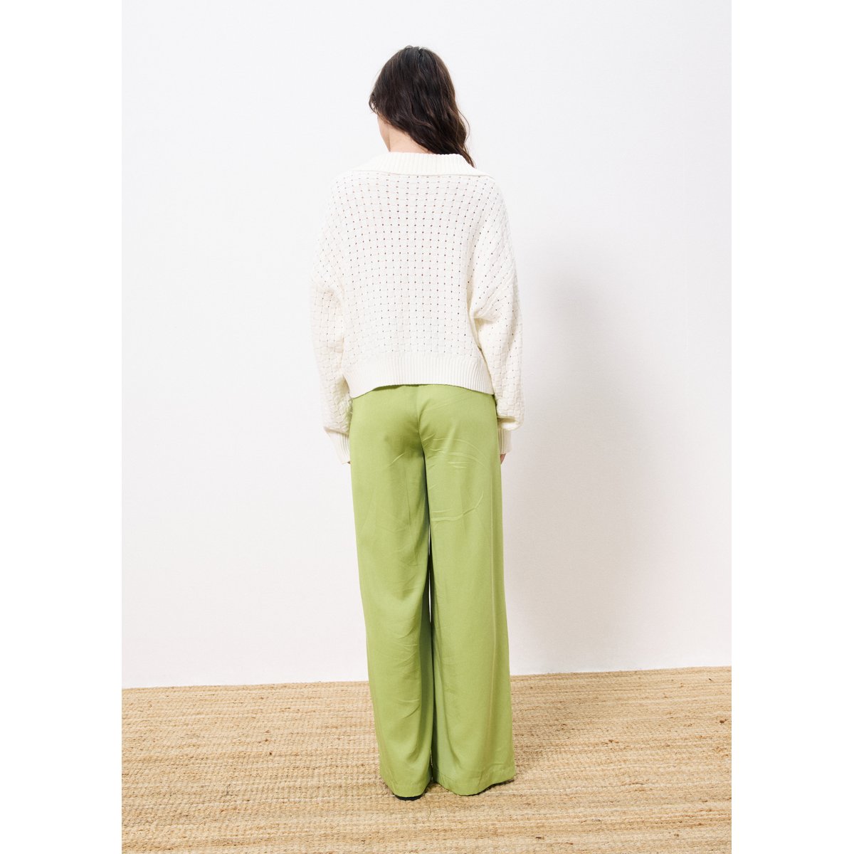 Pull en coton PAULIA beige crème, FRNCH