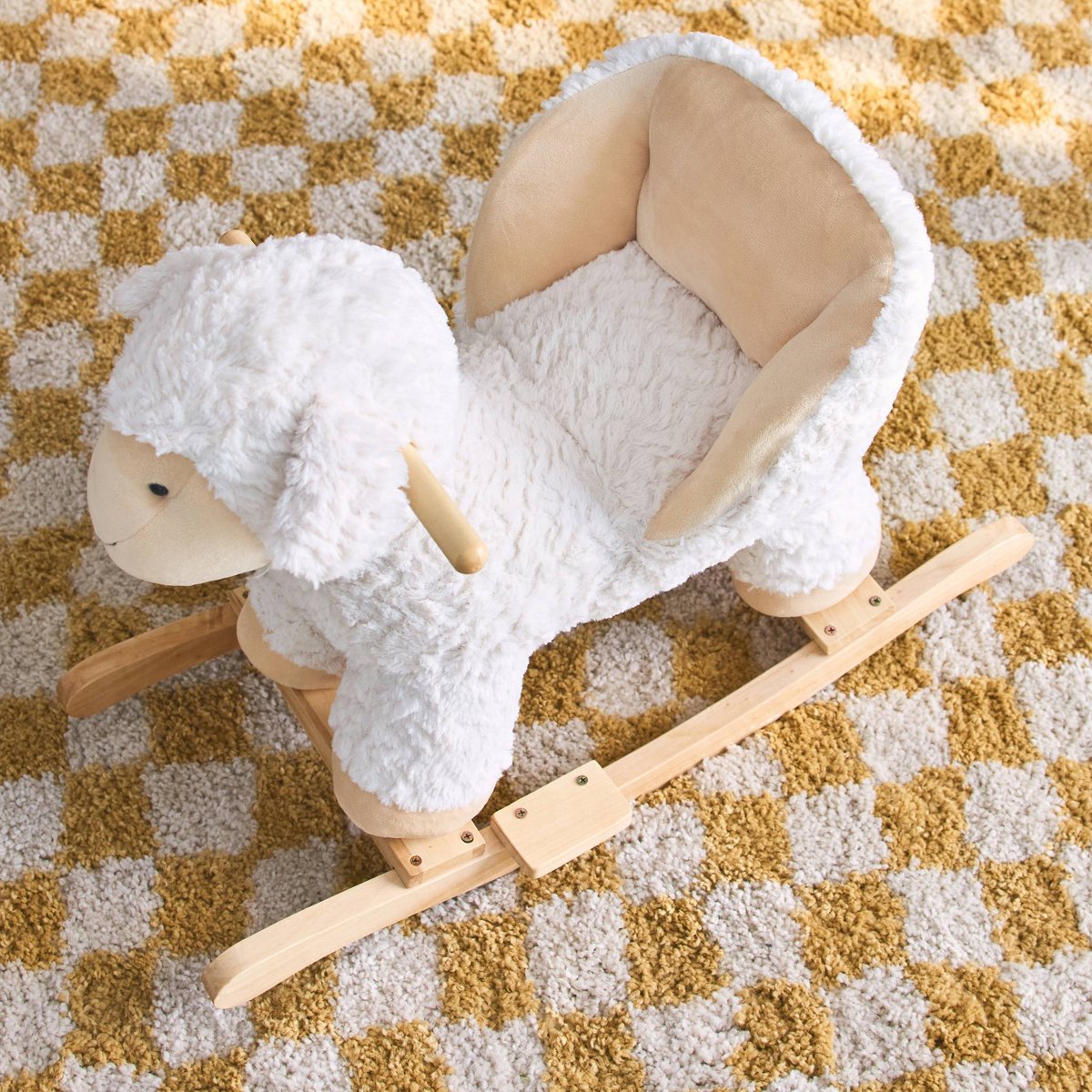 Fauteuil mouton à bascule pour enfant MAROA blanc, SWEEEK