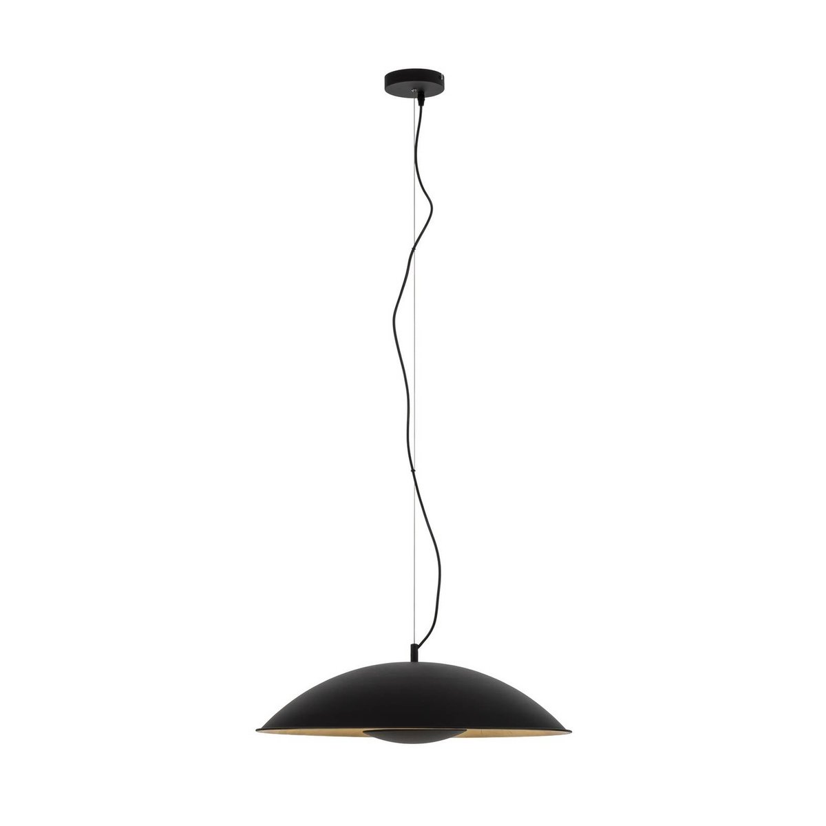 Suspension en métal moderne, Emilienne noir, or, LINDBY