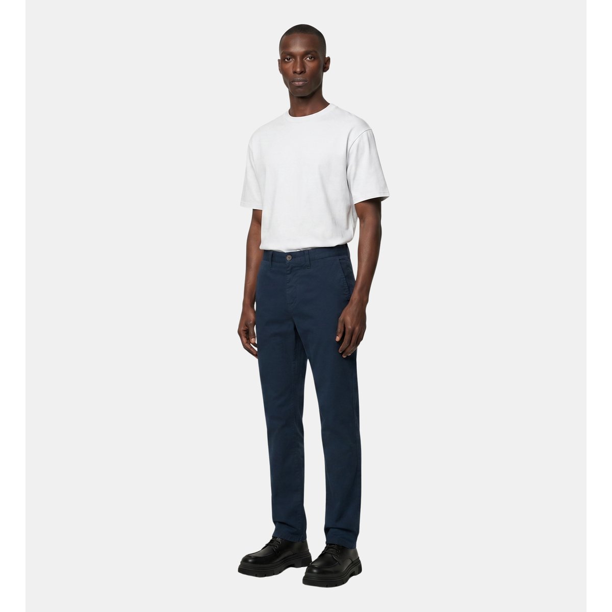 Pantalon chino chinim slim en coton bleu marine, GALERIES LAFAYETTE