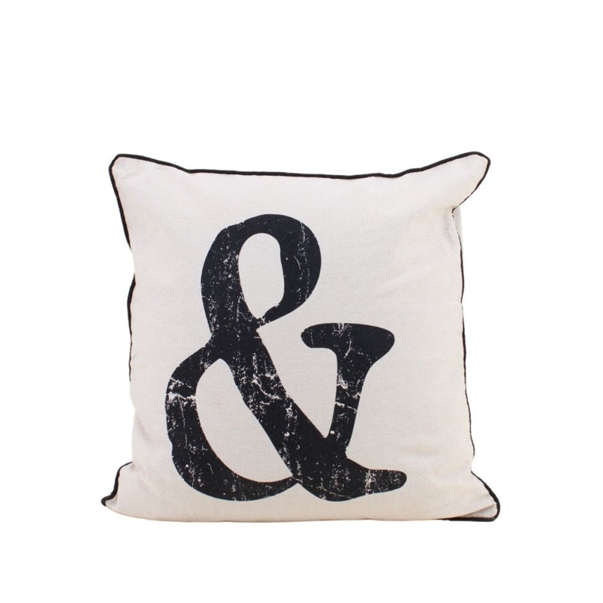Coussin imprimé "&" 45x45cm beige, ORNAMI