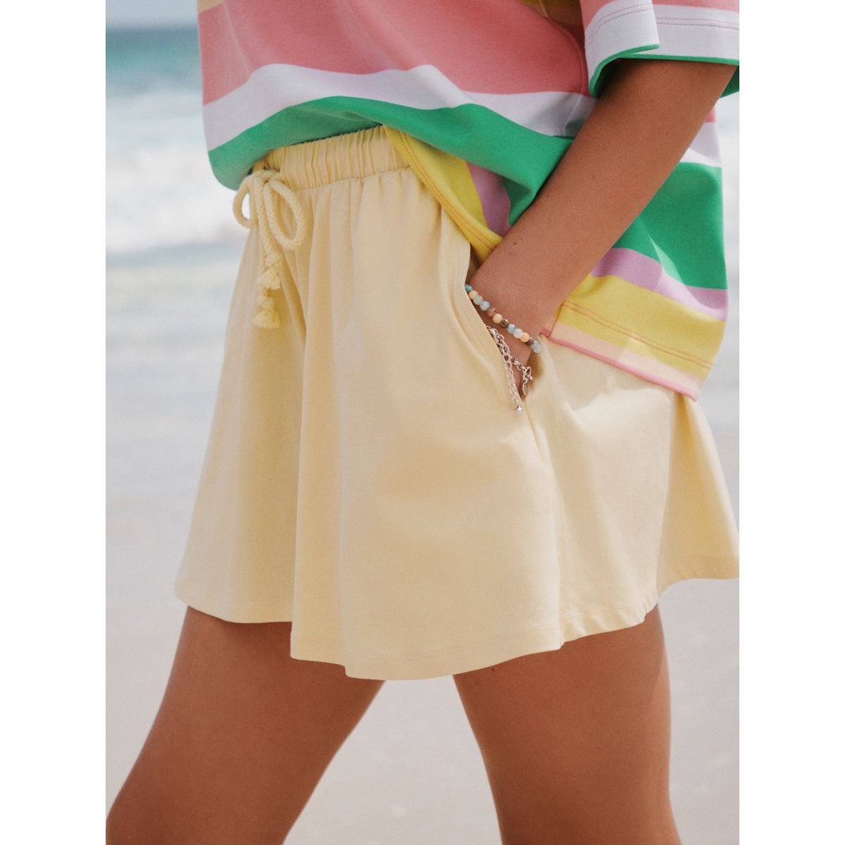 Short avec cordon de serrage jaune, NEXT