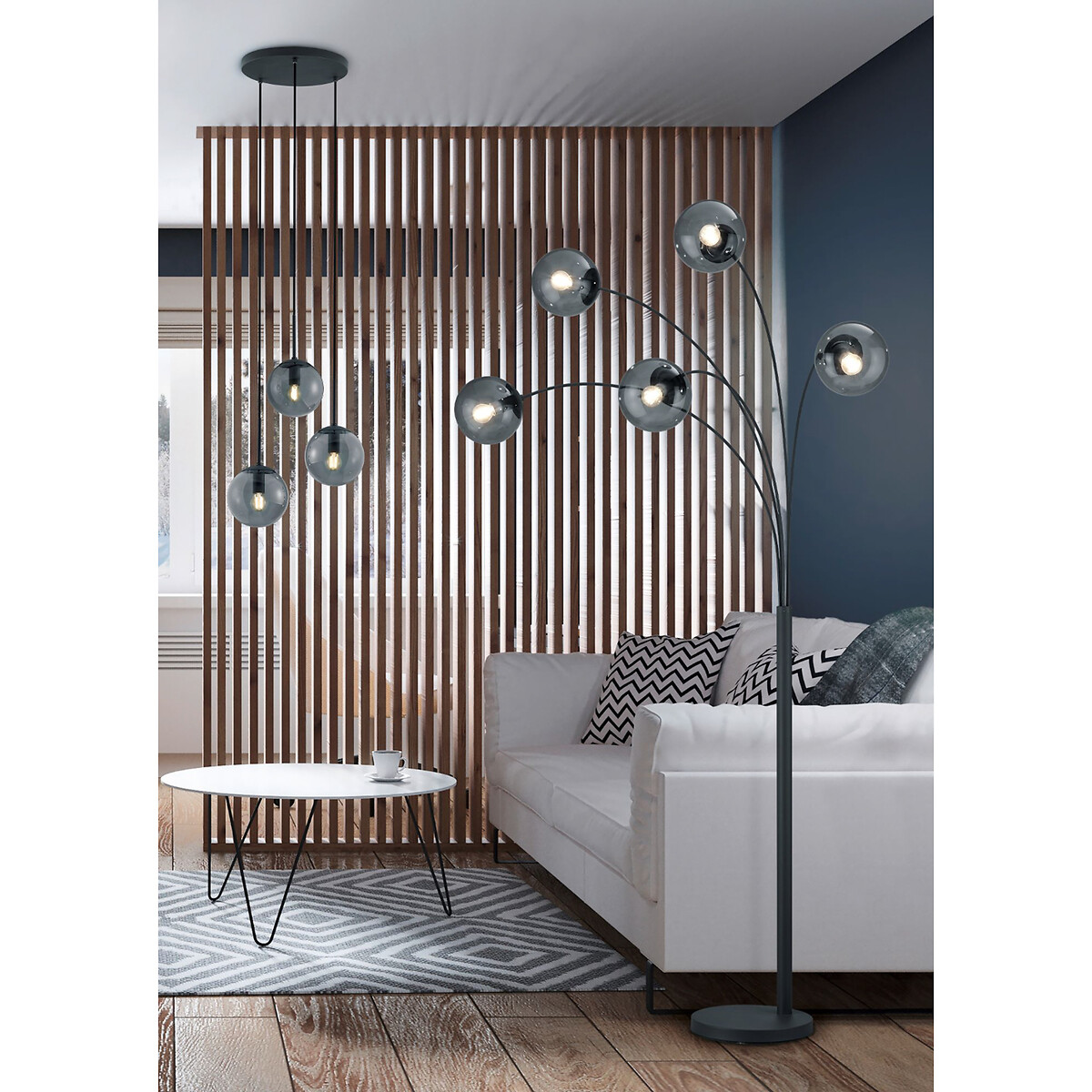 Candeeiro de teto Balini, TRIO Lighting antracite, TRIO LIGHTING