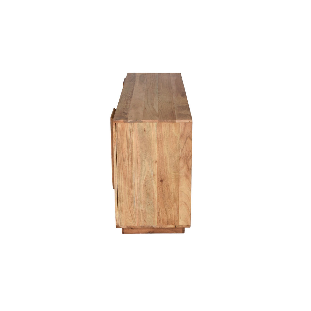 Buffet en bois massif gravé 3 portes L160 cm ARK bois brut, MILIBOO