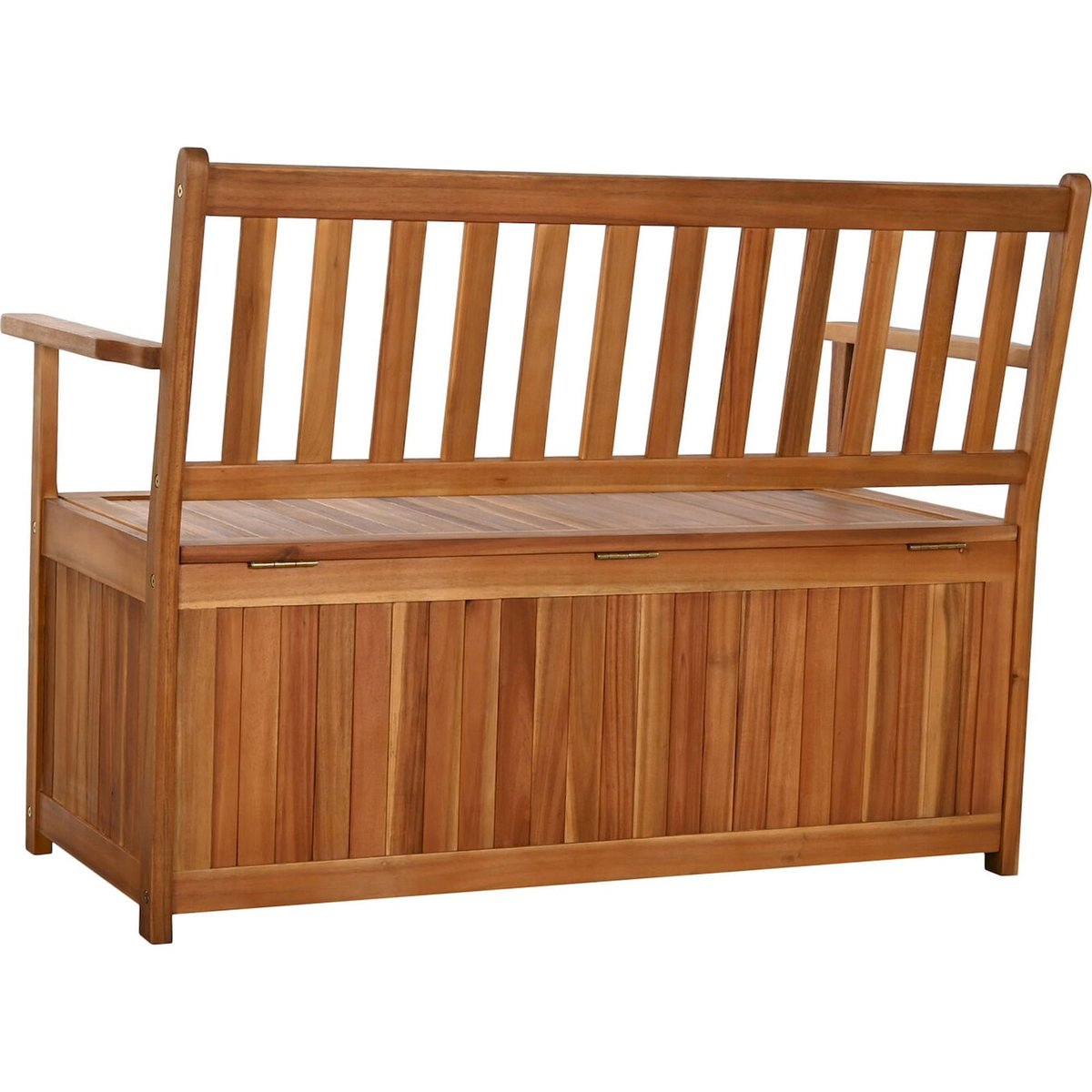 Banc coffre d'extérieur en bois d'acacia marron bois naturel acacia, RECOLLECTION