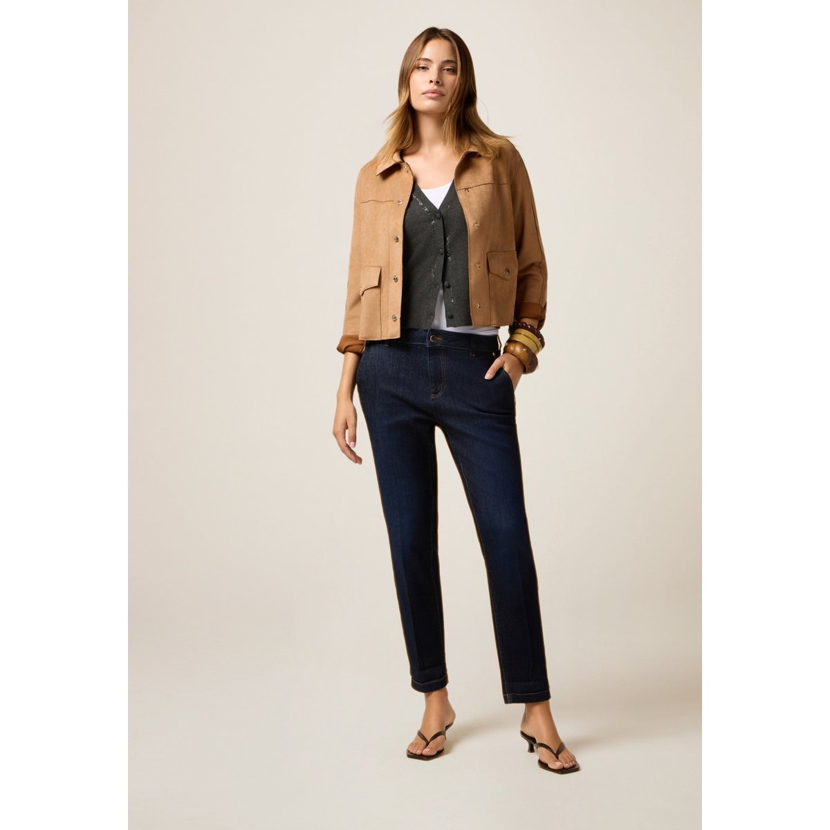 Veste courte marron, OLTRE