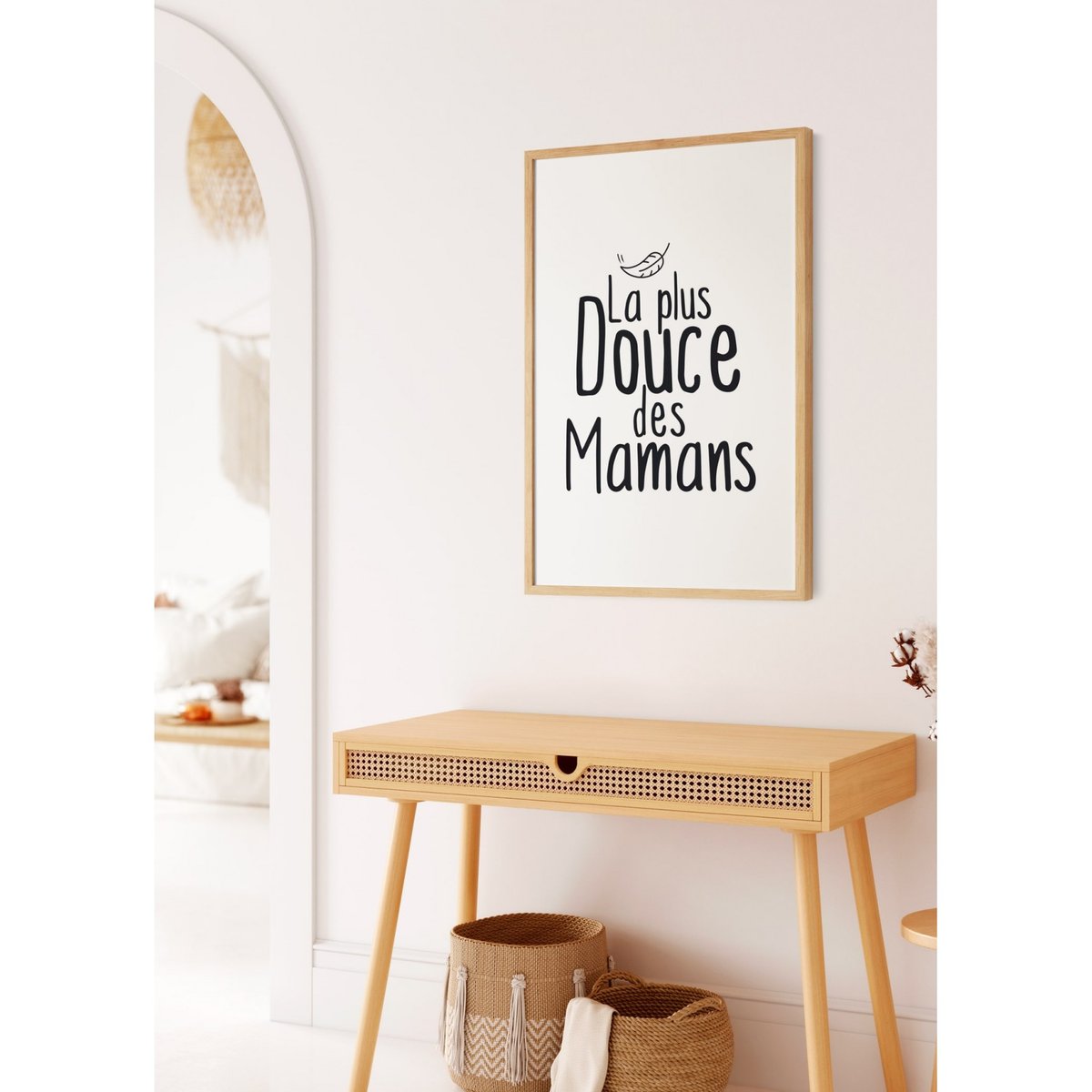 Affiche 'La plus douce des mamans' blanc, L'AFFICHERIE