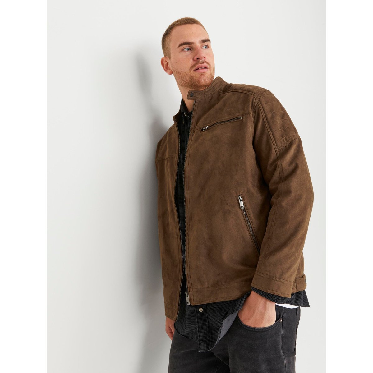 Veste De Motard En Simili-Cuir cognac, JACK & JONES