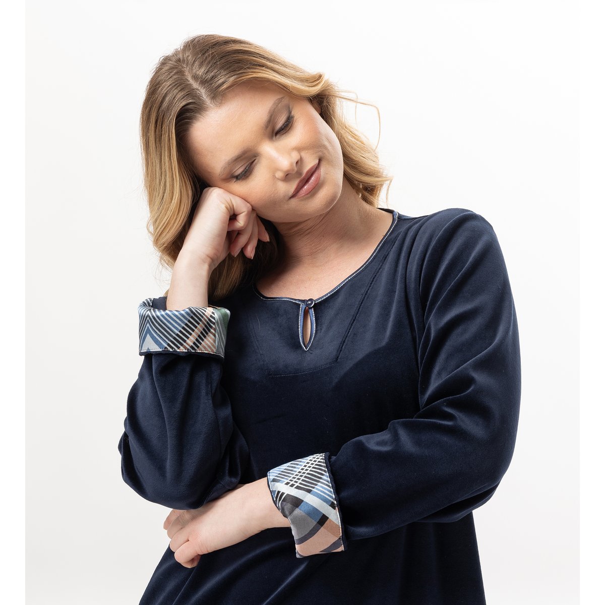 Robe longue en velours BRADLEY 141 bleu, LE CHAT