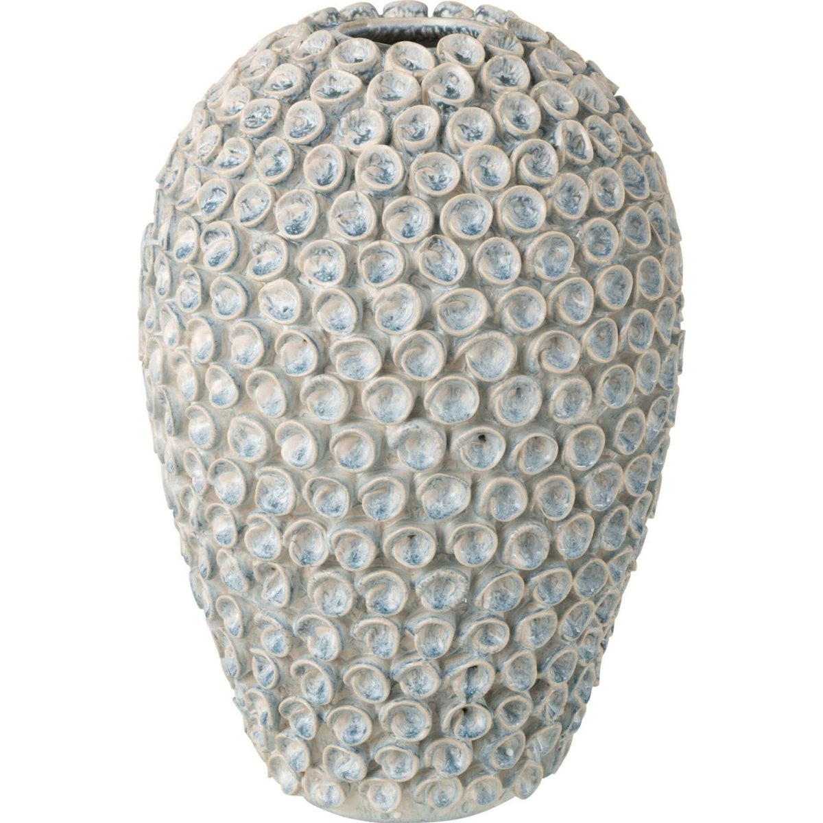 Vase en poterie relief côtier bleu clair, RECOLLECTION