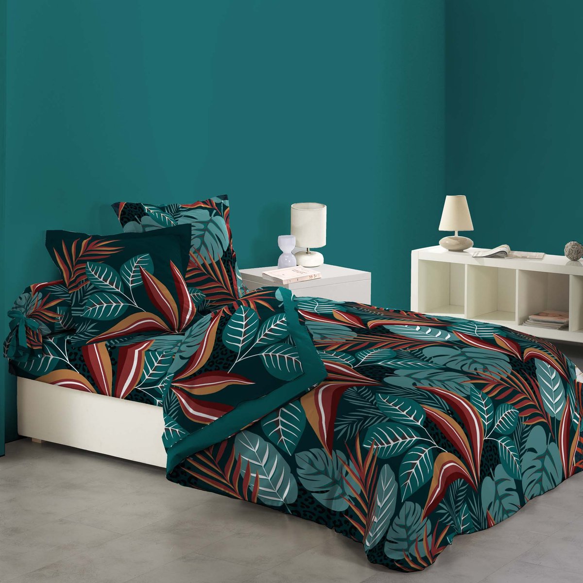 Housse de couette coton 6 pieces Bouquet d'Automne multicolore, EDEN
