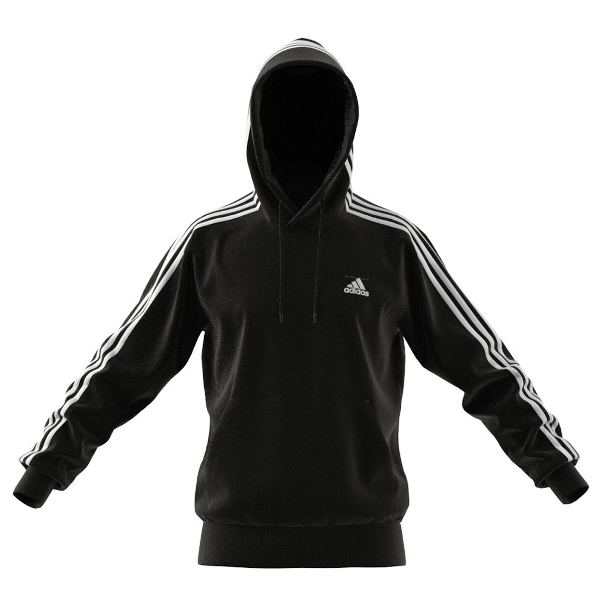 Sweat capuche à bandes noir, ADIDAS SPORTSWEAR