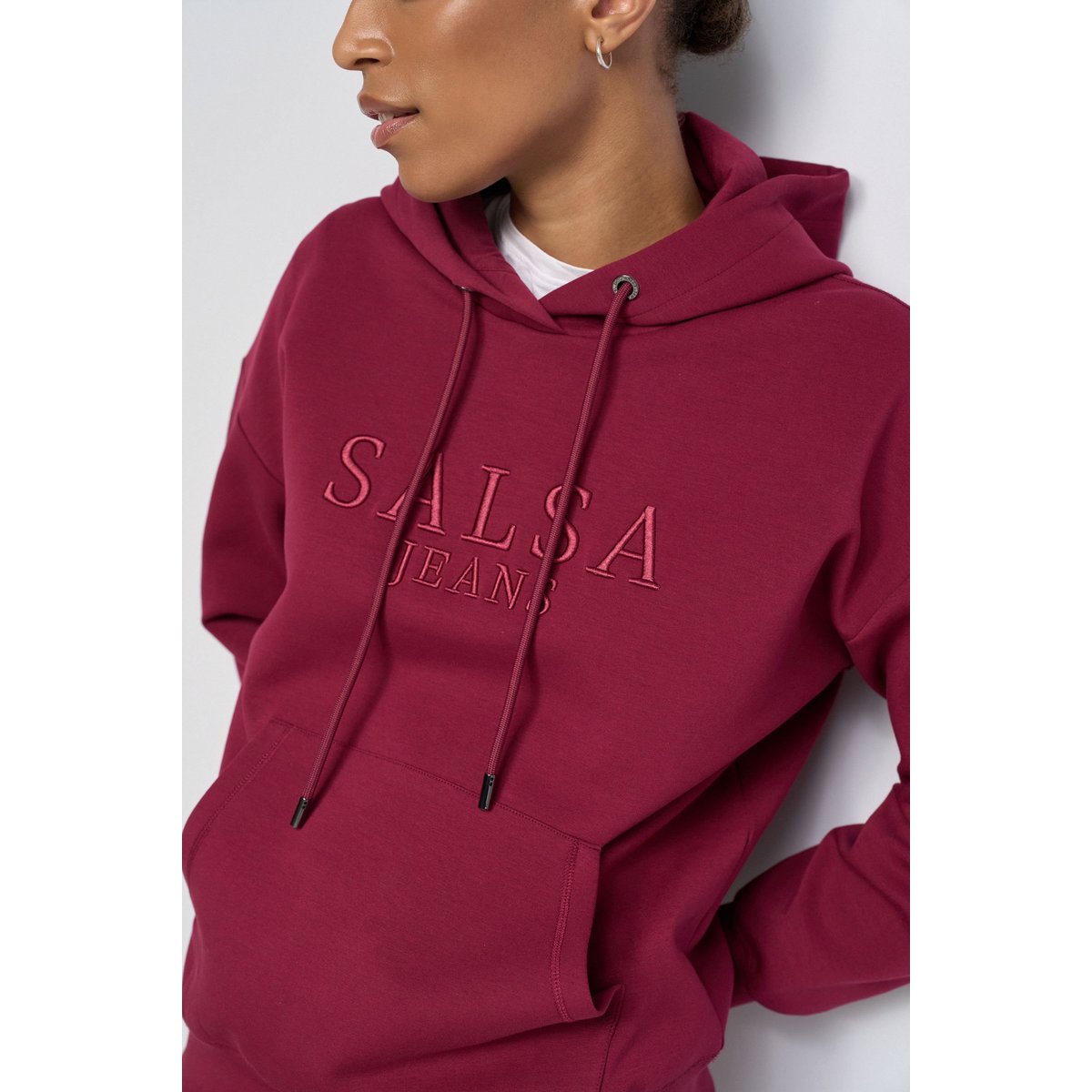 HOODIE AVEC BRANDING rouge, SALSA JEANS