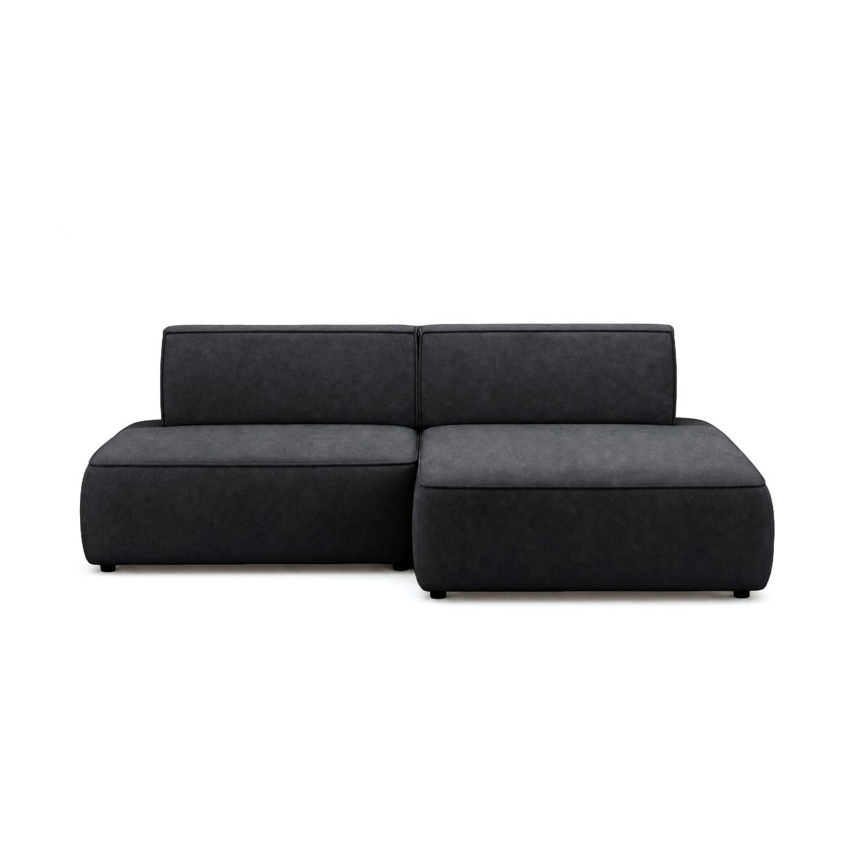 Canapé d'Angle Convertible en Velours 4 places - LISETTE noir, BEST MOBILIER