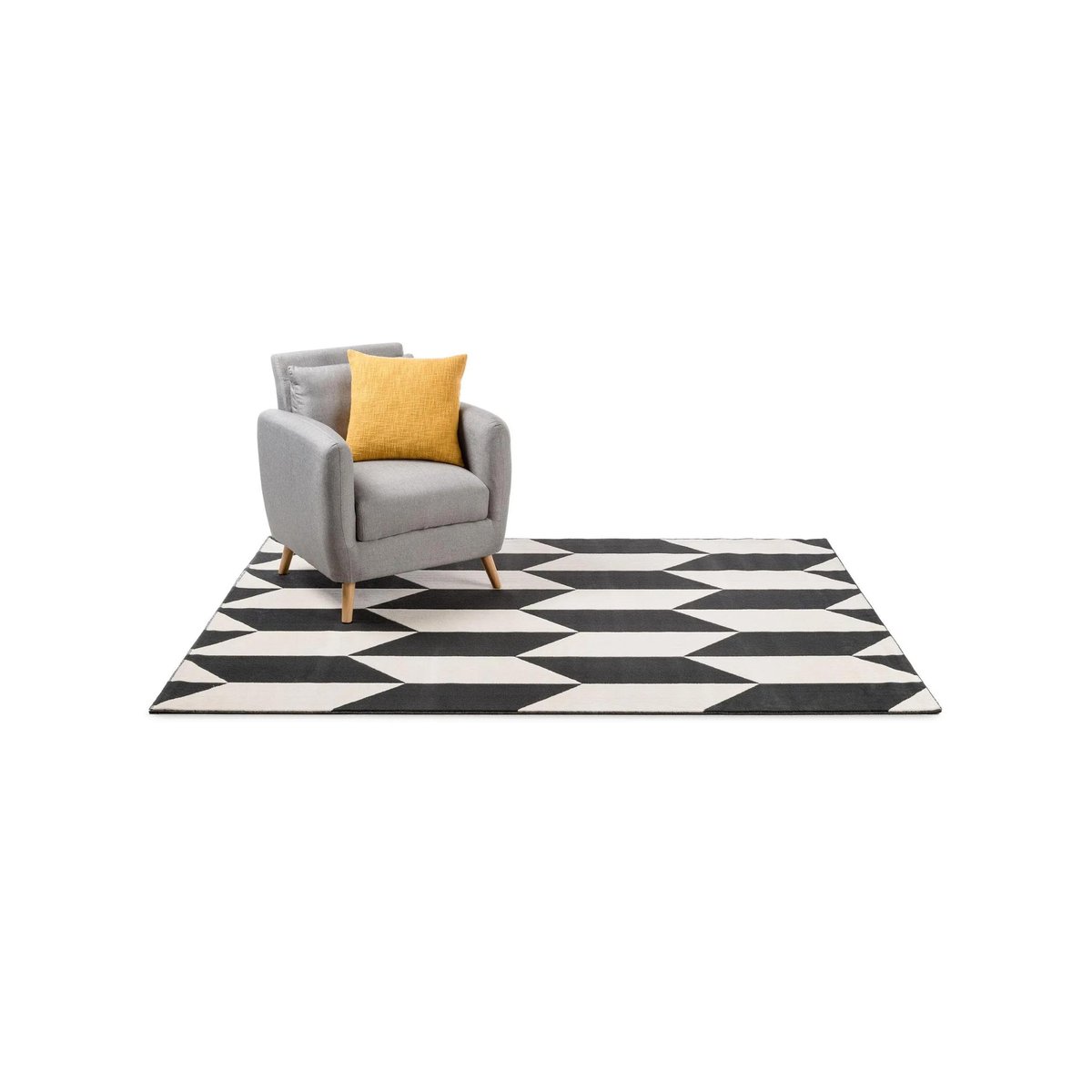 Tapis DESSERT noir/blanc, BENUTA
