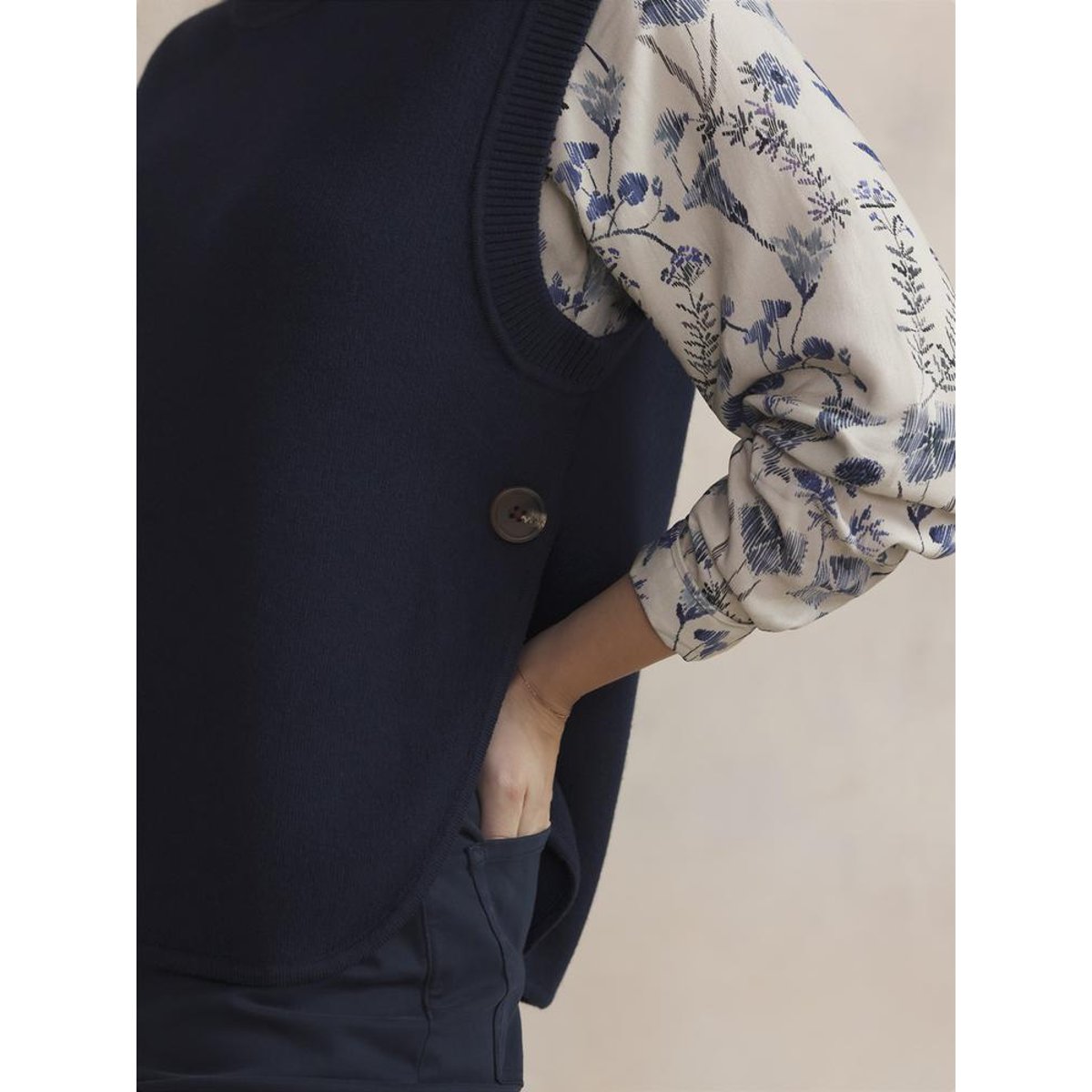 Pull encolure ronde ENOLASAN marine, TBS