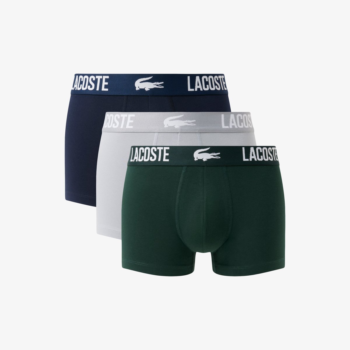 Lot de 3 boxers courts coton stretch vert-3hx, LACOSTE
