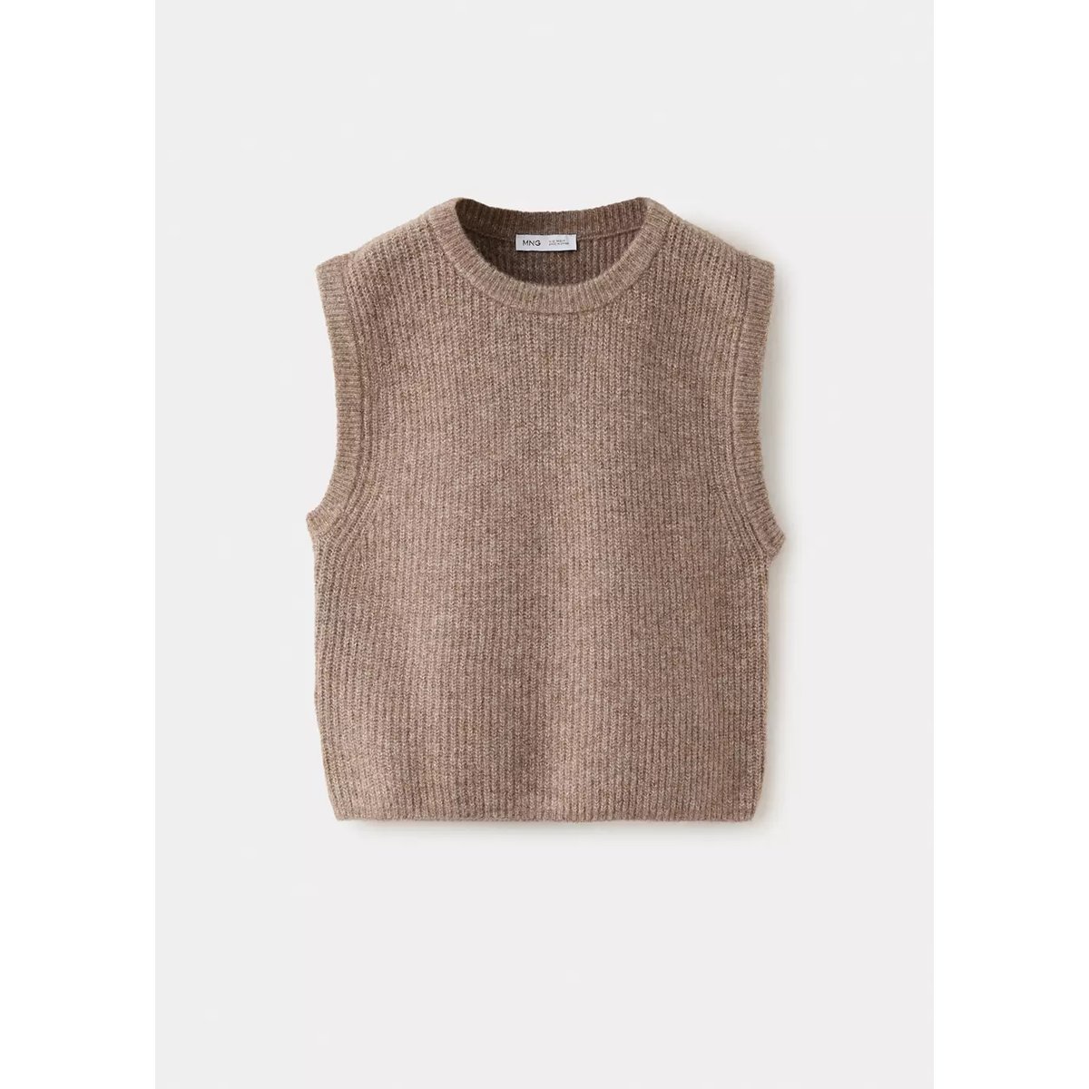 Pull-over maille volants marron moyen, MANGO KIDS