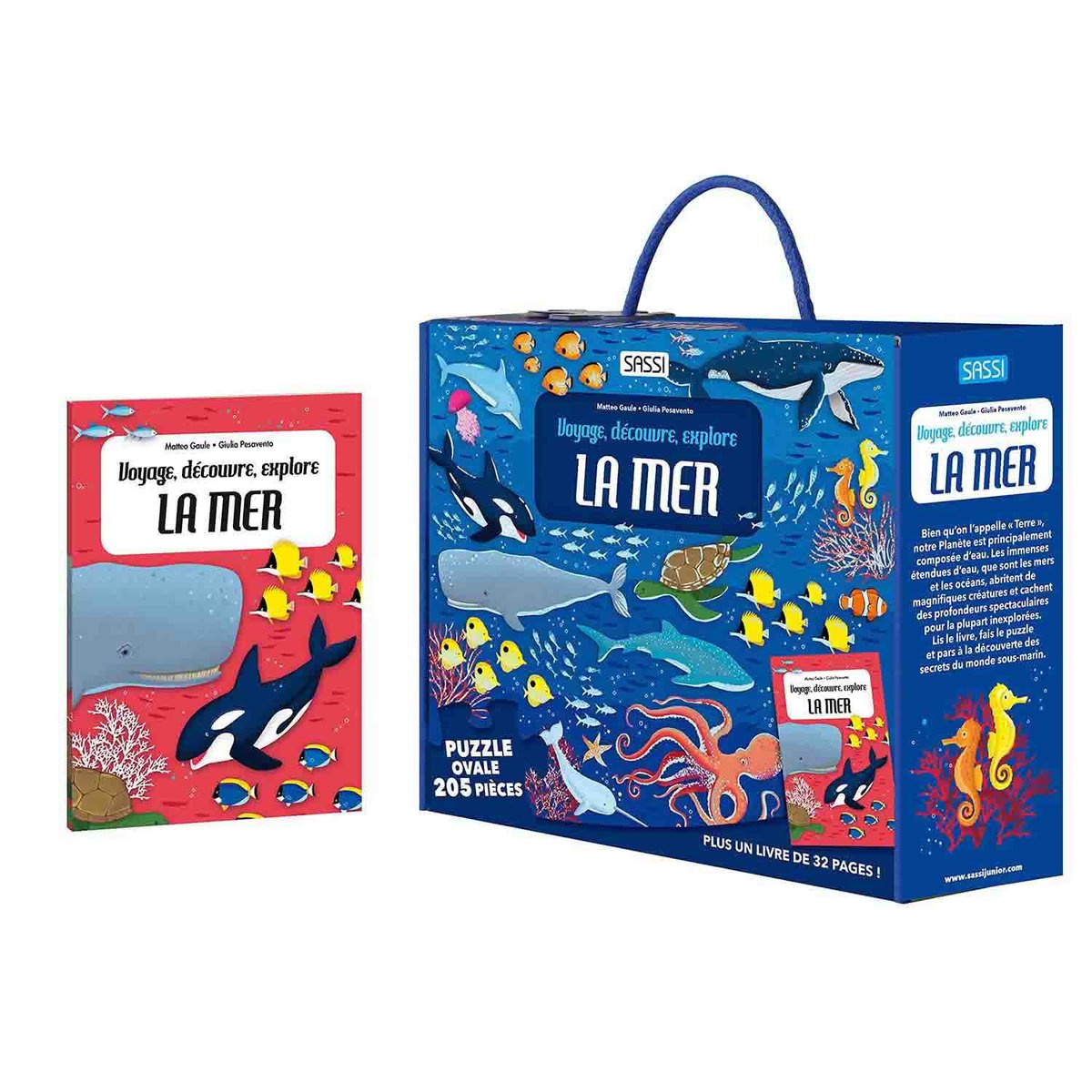 Puzzle & Livre - Voyage, découvre, explore, La mer bleu, SASSI