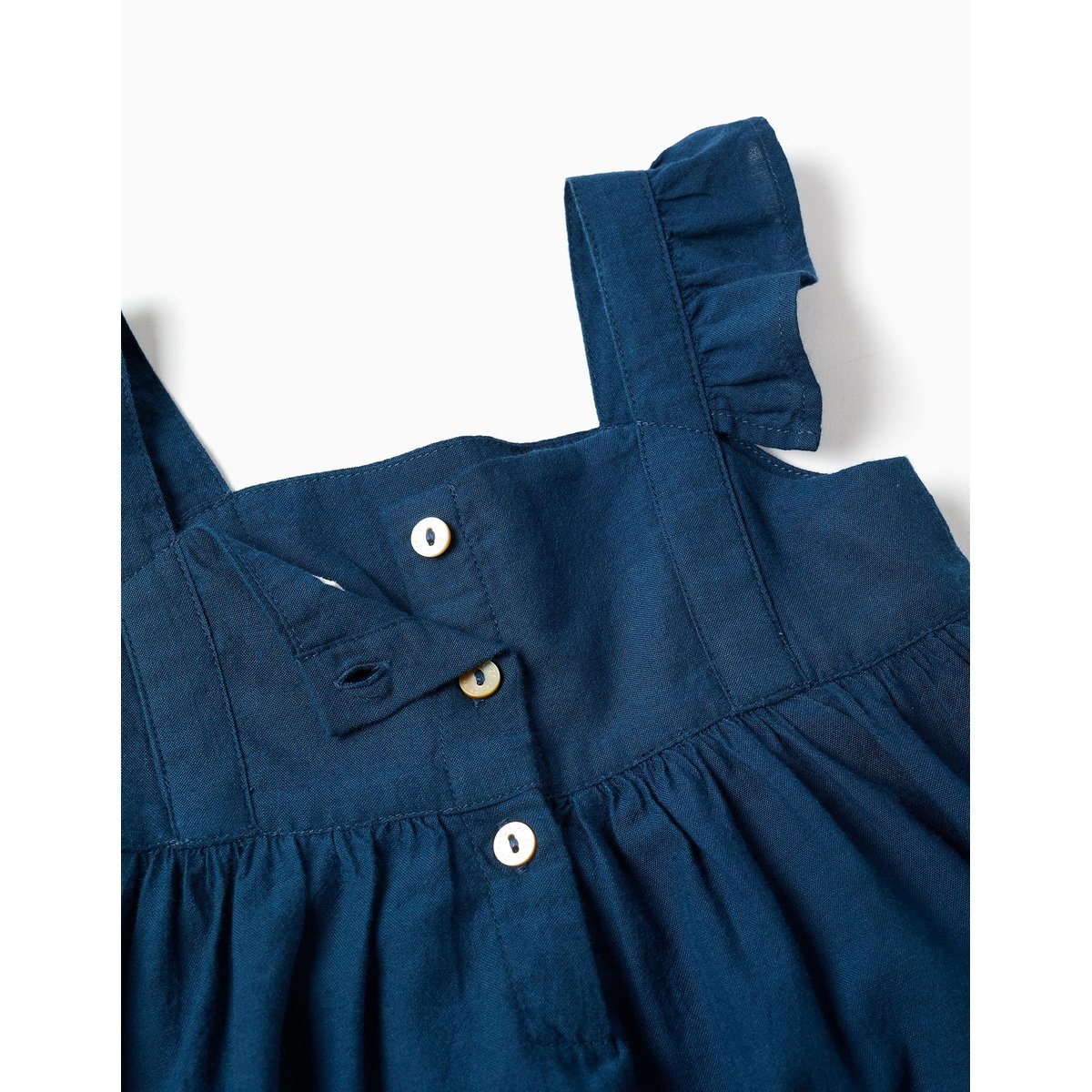 Robe en coton avec bretelles à volants You&Me bleu, ZIPPY