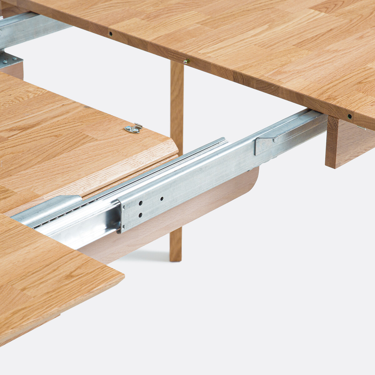 Mesa de comedor extensible de roble macizo, de 4 a 10 cubiertos, DALMAR roble, LA REDOUTE INTERIEURS