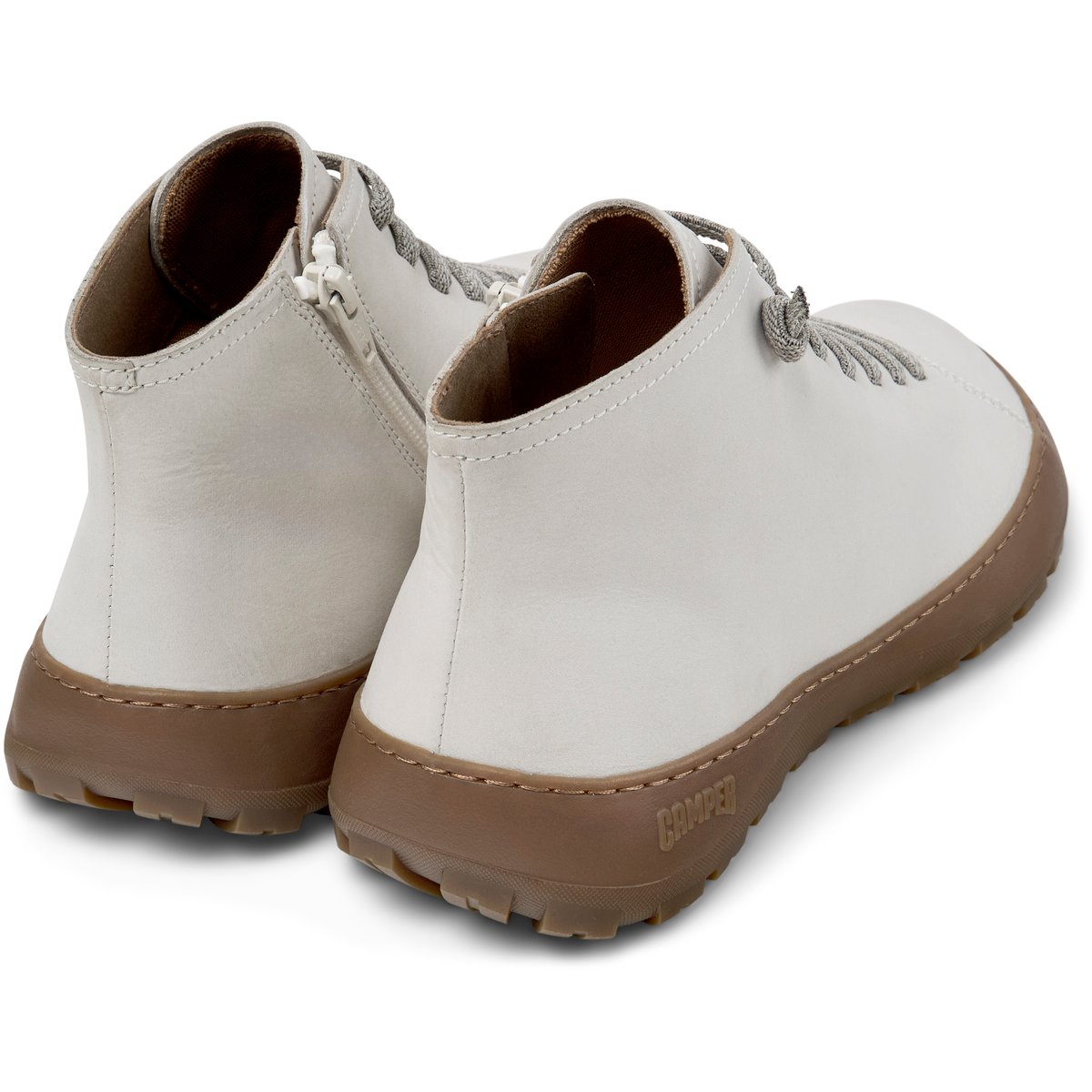 Bottines Peu Serra cuir blanc naturel, CAMPER
