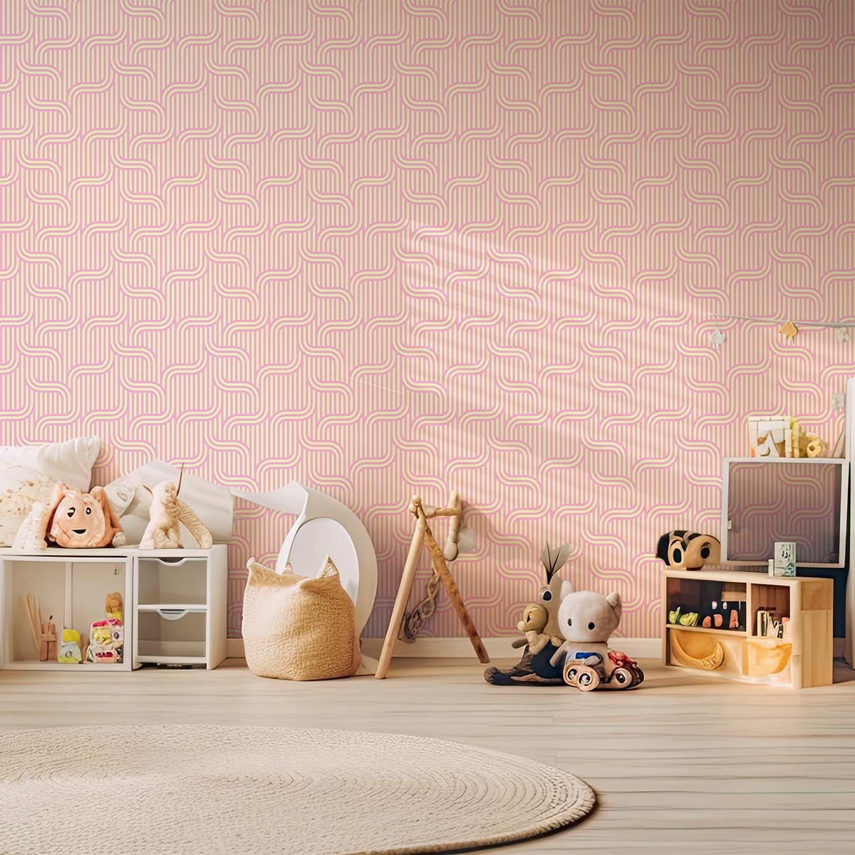 Papier peint, pink rose, HEXOA