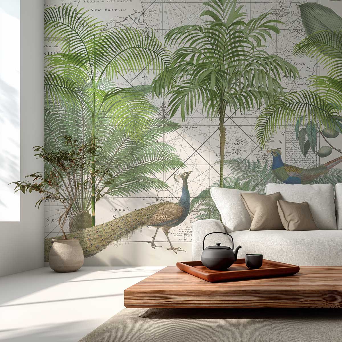 Papier peint panoramique Empire Tropical vert, HEXOA