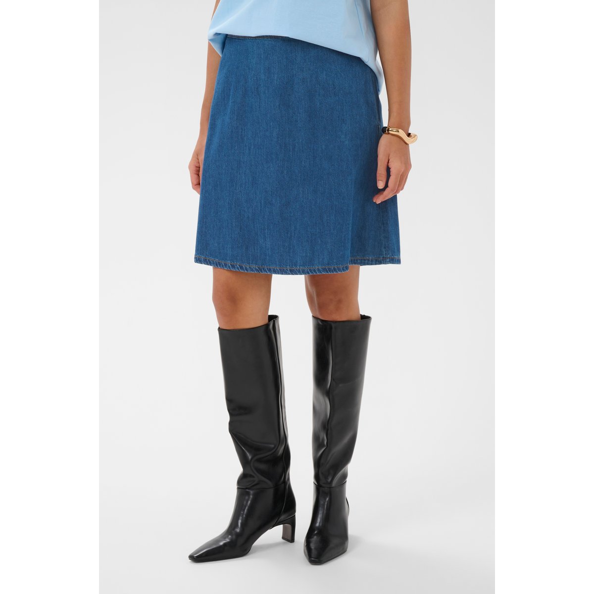 Jupe - tissage léger bleu dark blue wash, CULTURE