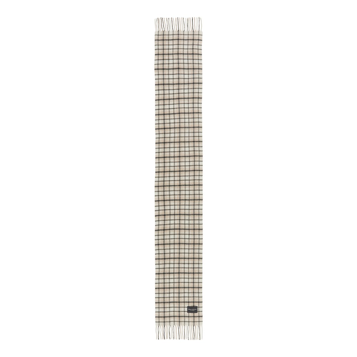 Écharpe à carreaux en laine vierge douce gris, MARC O'POLO