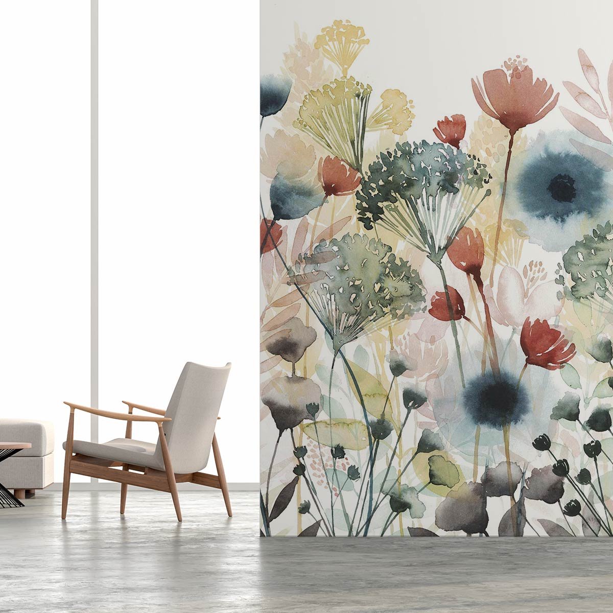 Papier peint fleurs bouquet des champs intissé, HEXOA
