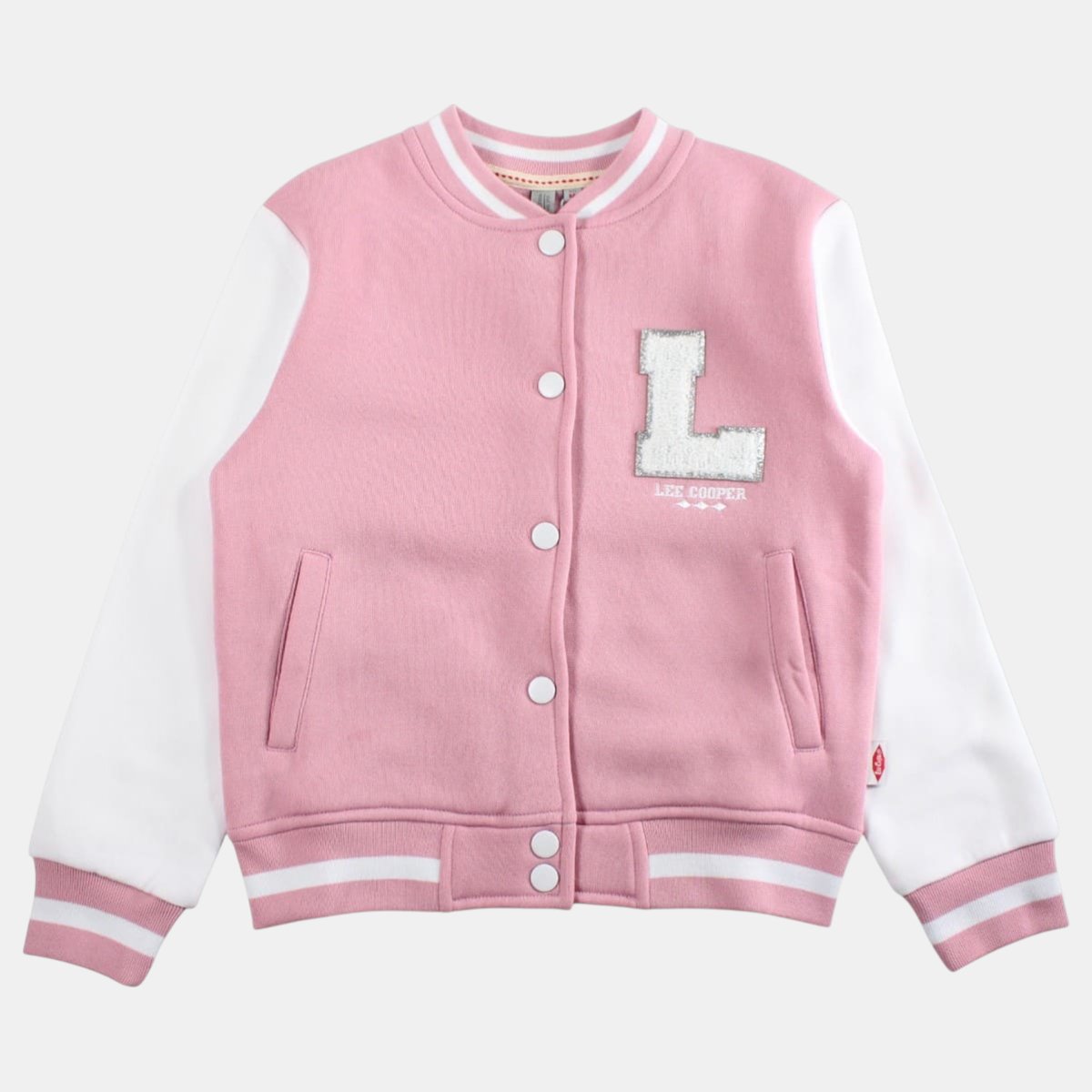 Veste teddy boutonnée, col rond et manches longues TEDDY rose, LEE COOPER