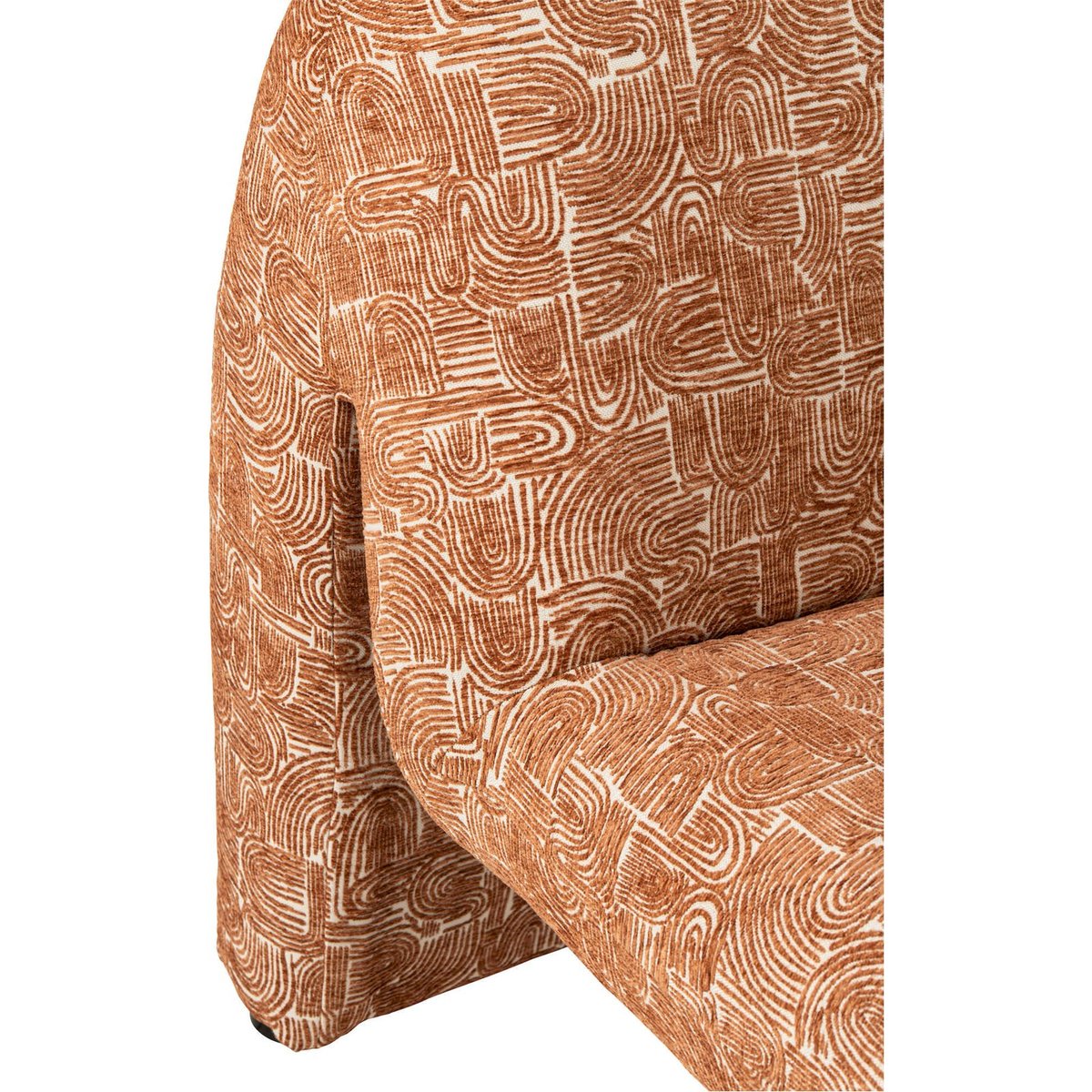 Chaise longue en tissu motif rétro rouille, RECOLLECTION