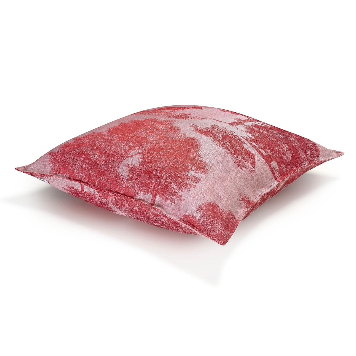Housse de coussin en Lin, SOUVERAINE carmin, LE JACQUARD FRANCAIS