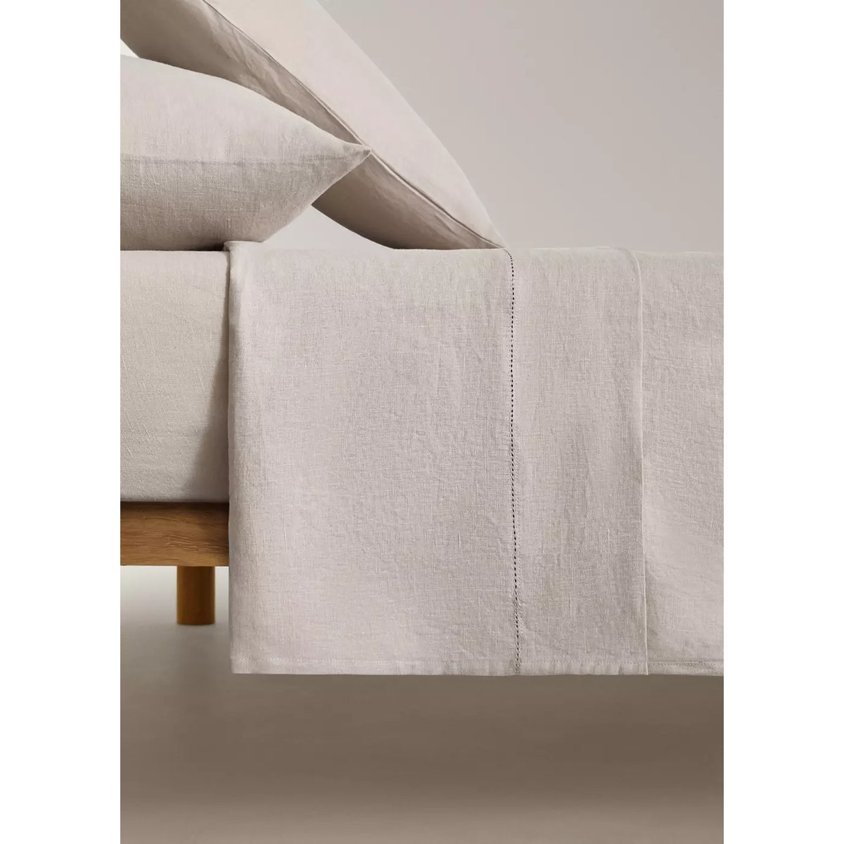 Drap plat enfant lin lavé lit 90 cm marron moyen, MANGO HOME