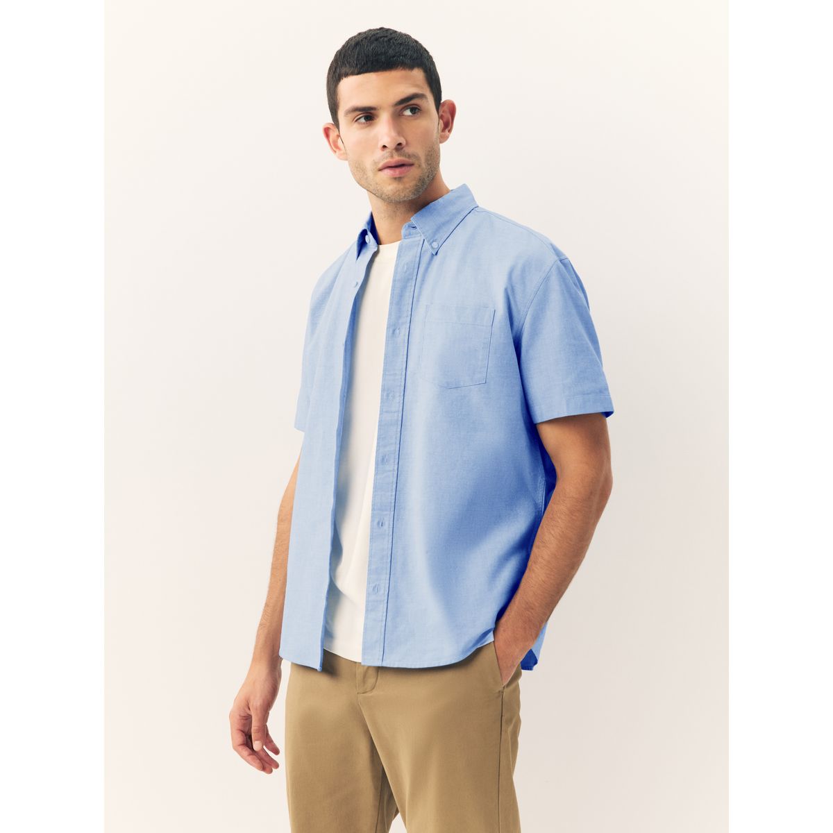 Chemise oxford à manches courtes bleu clair, NEXT