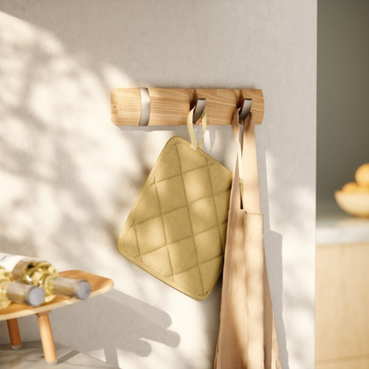 Portemanteau mural bois  FLIP bois clair, UMBRA