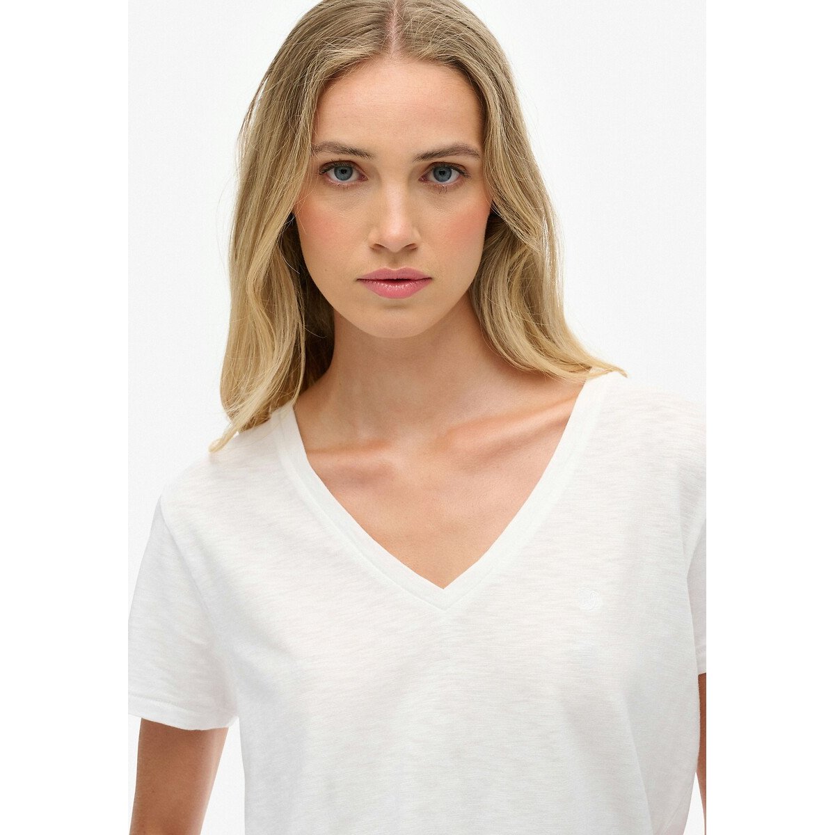 T-shirt brodé blanc, SUPERDRY