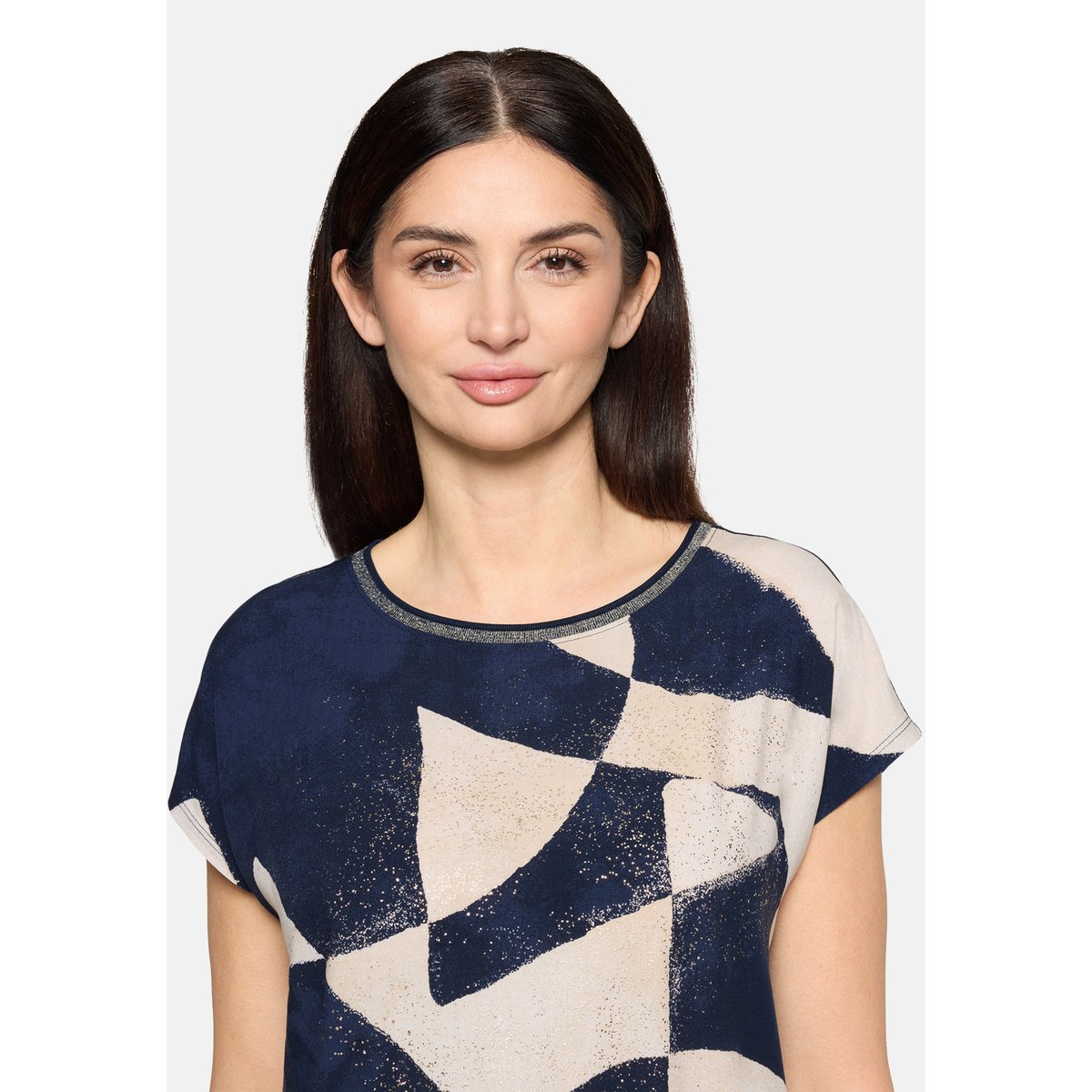 T-shirt patchwork à imprimé dark blue/nature, BETTY & CO