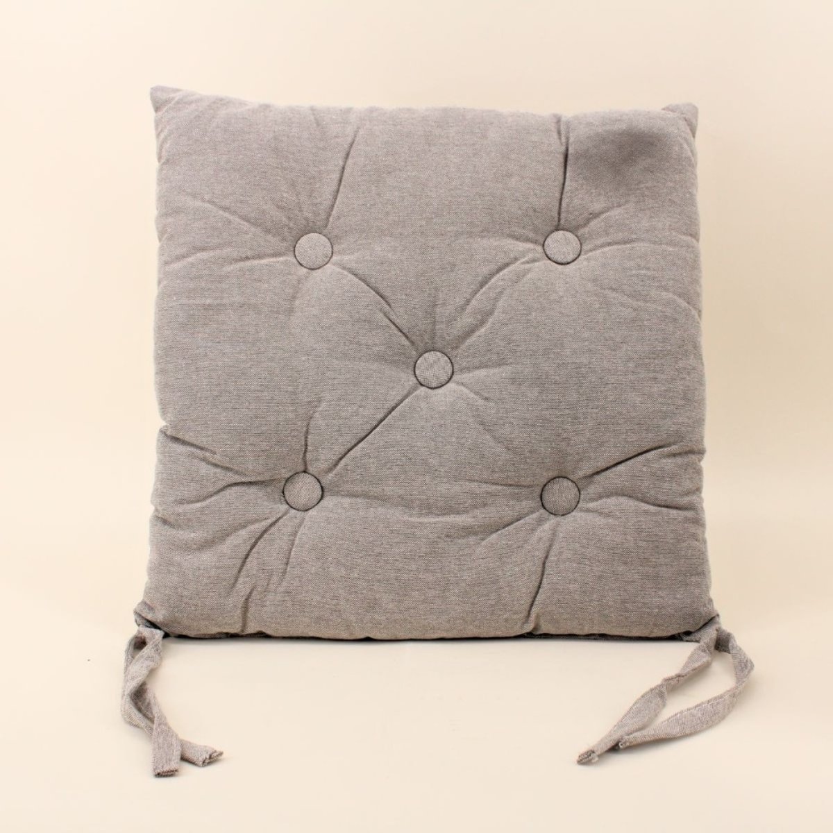 Lot de 4 galettes de chaise capitonnée taupe, ORNAMI